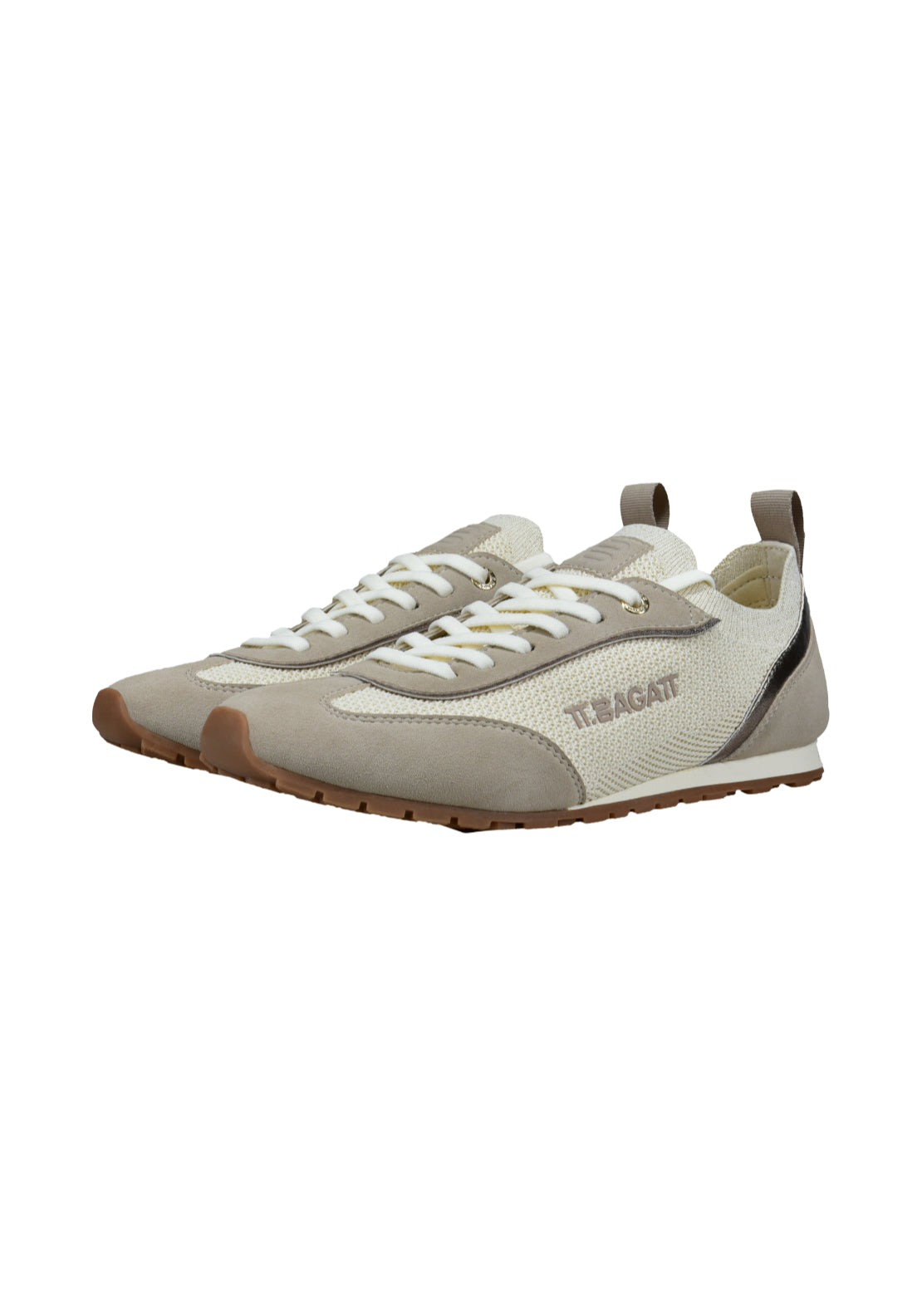 Bagatt Flat Trainer - Beige/metallic 4 Shaws Department Stores
