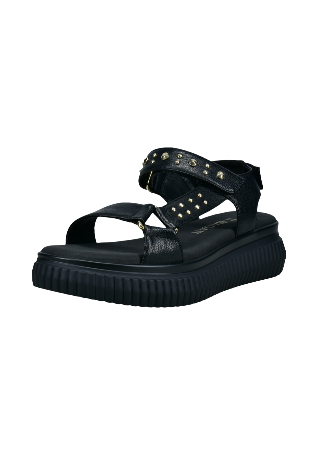 Bagatt Platform Sandal - Black/gold 3 Shaws Department Stores