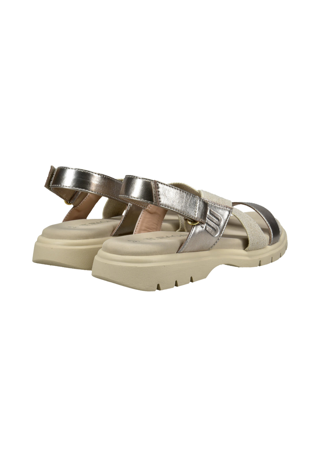 Bagatt Flat Strappy Sandal - Metallic/beige 5 Shaws Department Stores