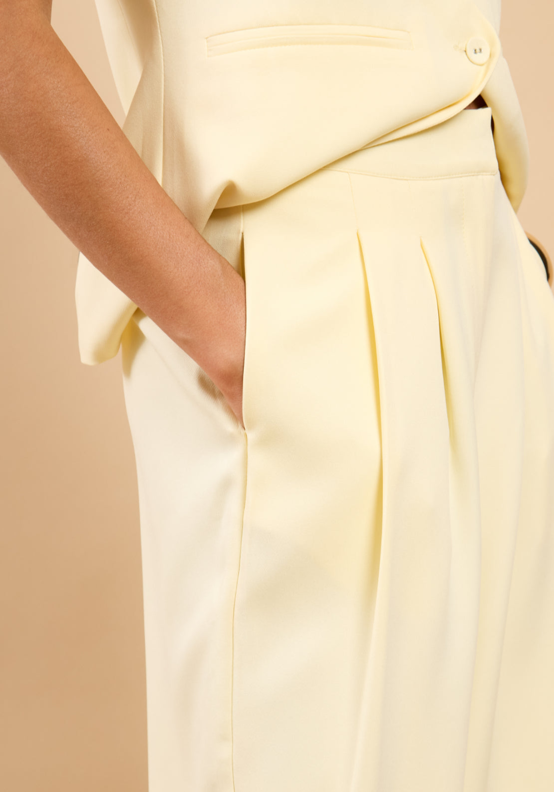 Verity Wide Leg Trousers - Lemon