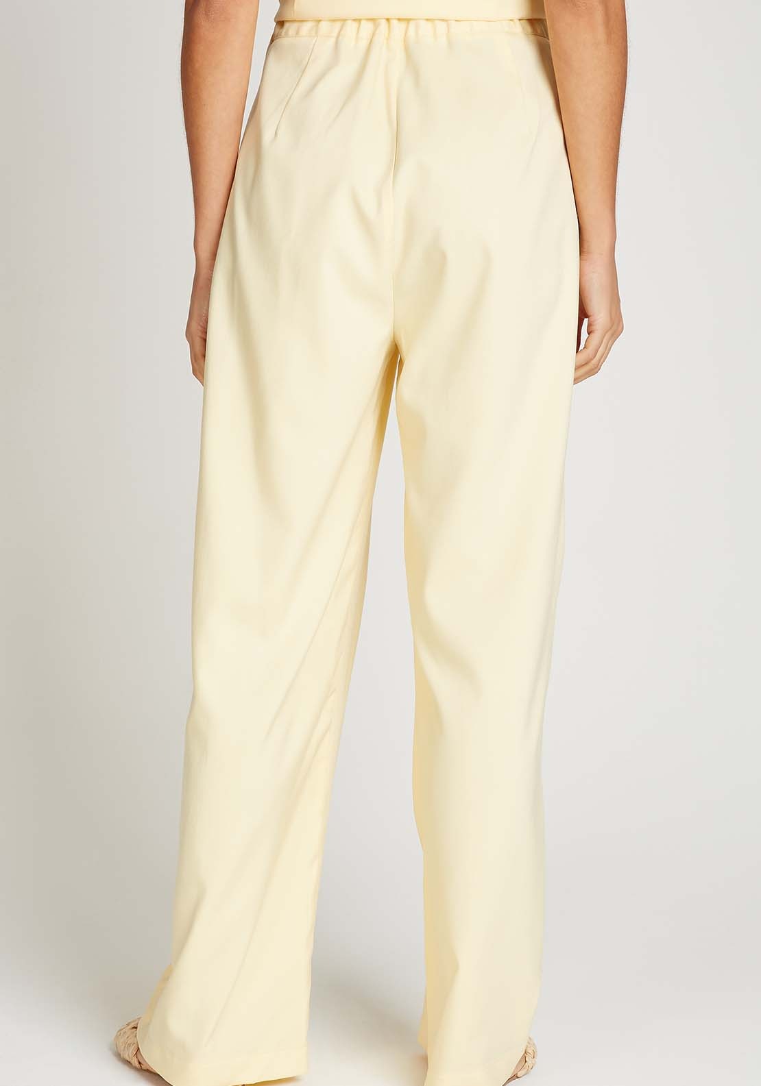 Little Mistress Butter Yellow Wide Leg Trousers - Butter Yellow 2 Shaws Department Stores