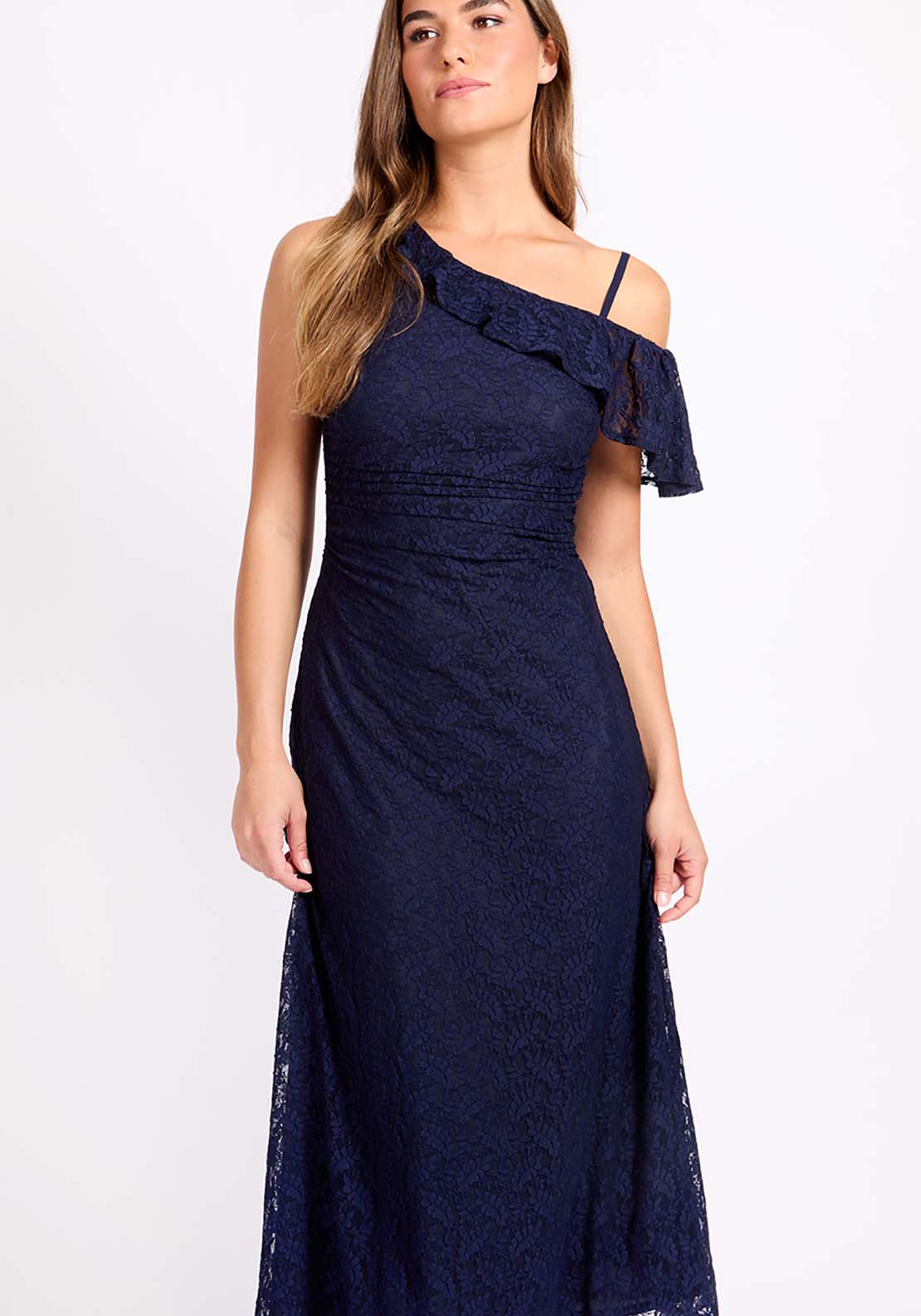 Little Mistress Navy Lace Midaxi Dress - Navy 2 Shaws Department Stores