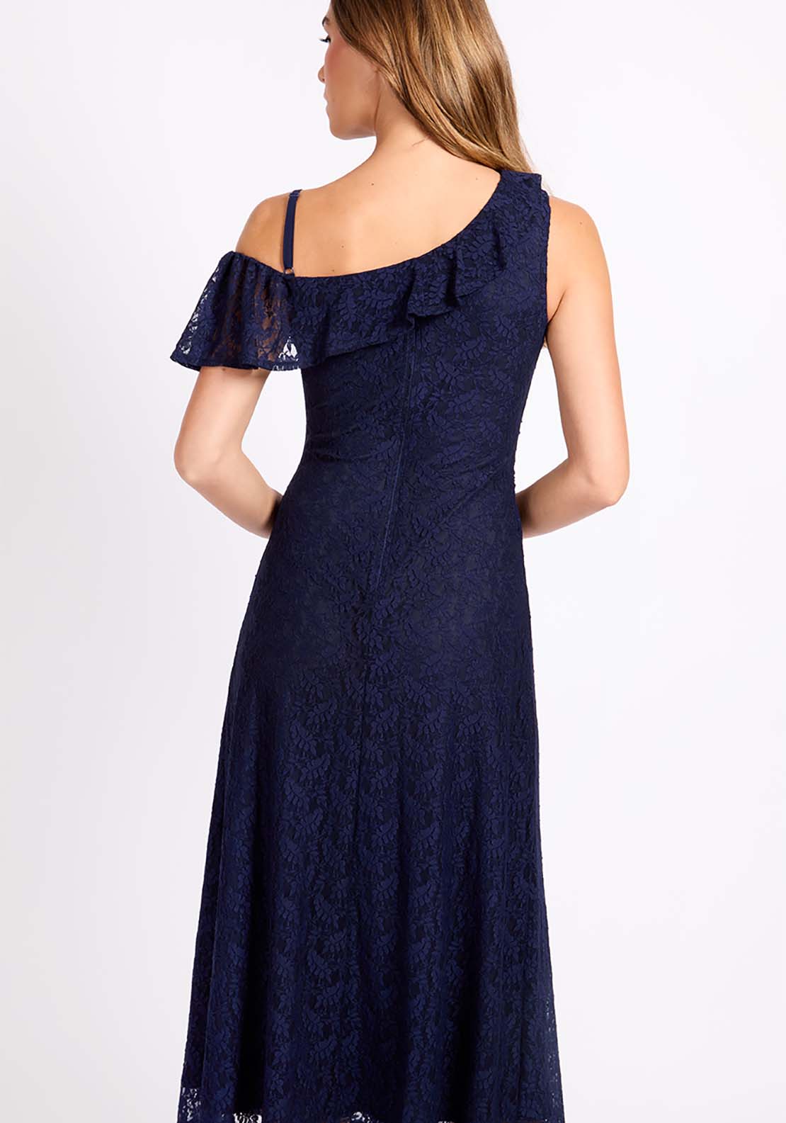 Little Mistress Navy Lace Midaxi Dress - Navy 4 Shaws Department Stores