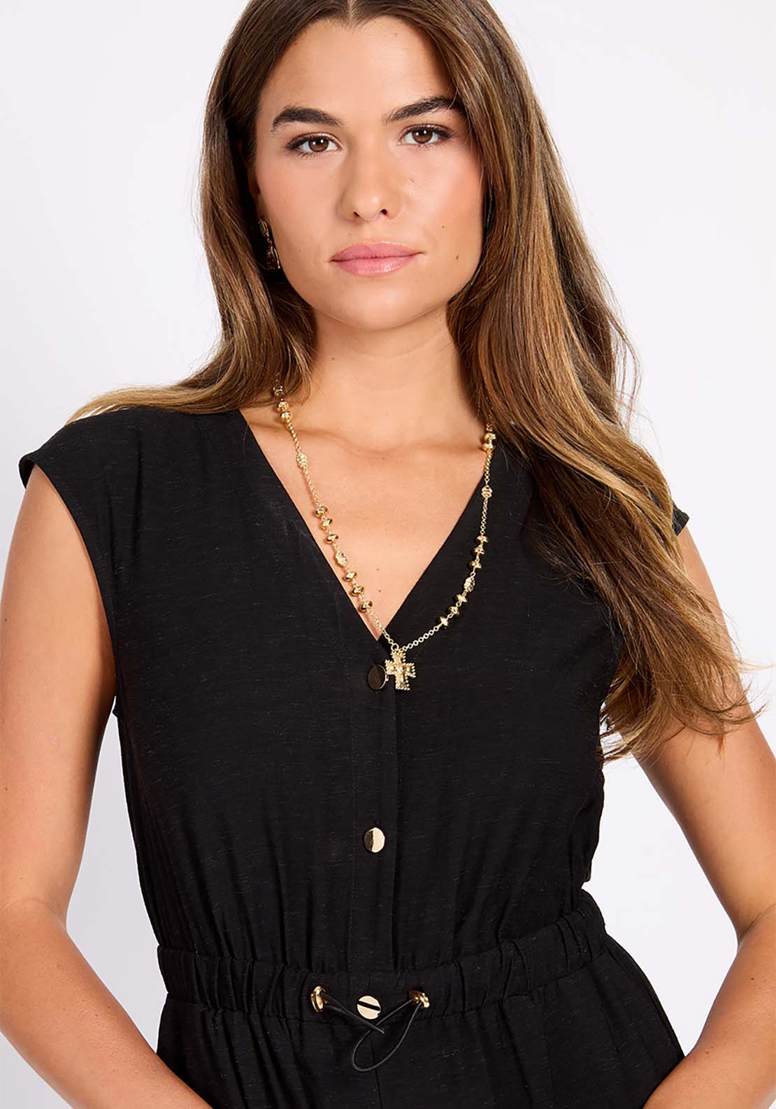 Little Mistress Black Wide Leg Jumpsuit - Black 3 Shaws Department Stores