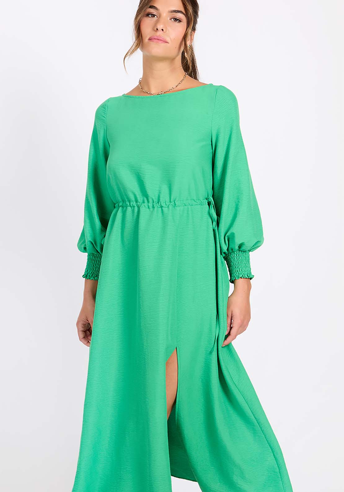 Little Mistress Green Midaxi Dress - Green 2 Shaws Department Stores