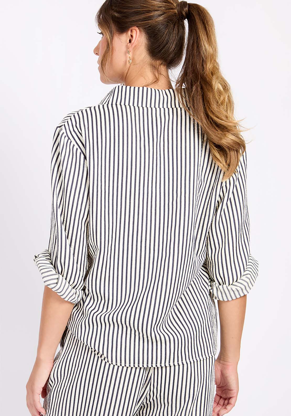 Little Mistress Striped Shirt - Black And Cream 3 Shaws Department Stores
