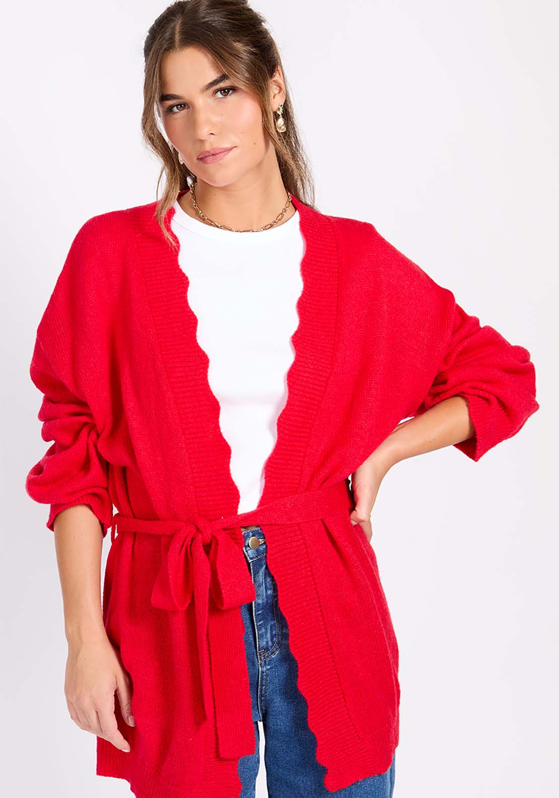 Little Mistress Tomato Knitted Cardigan - Tomato 1 Shaws Department Stores