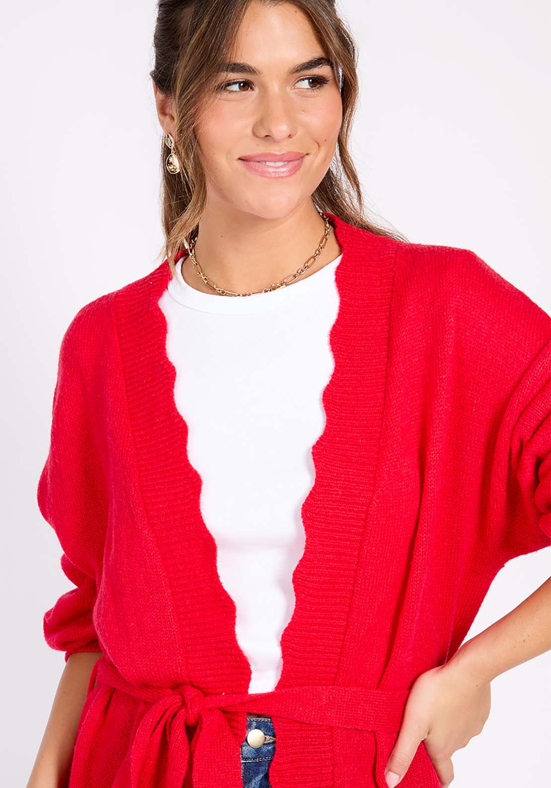 Little Mistress Tomato Knitted Cardigan - Tomato 3 Shaws Department Stores