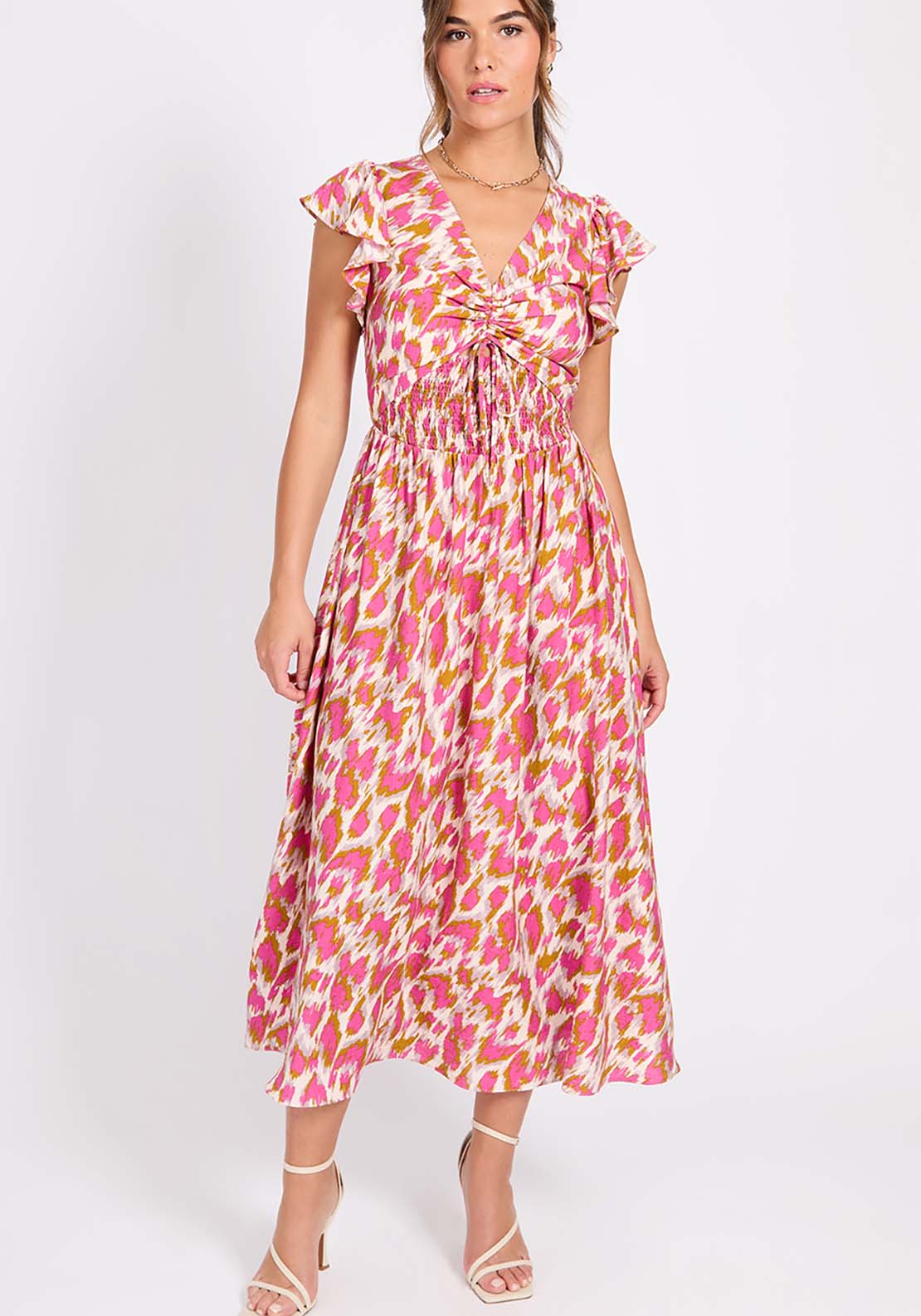 Little Mistress Multi Print Midaxi Dress - Multicolour 1 Shaws Department Stores