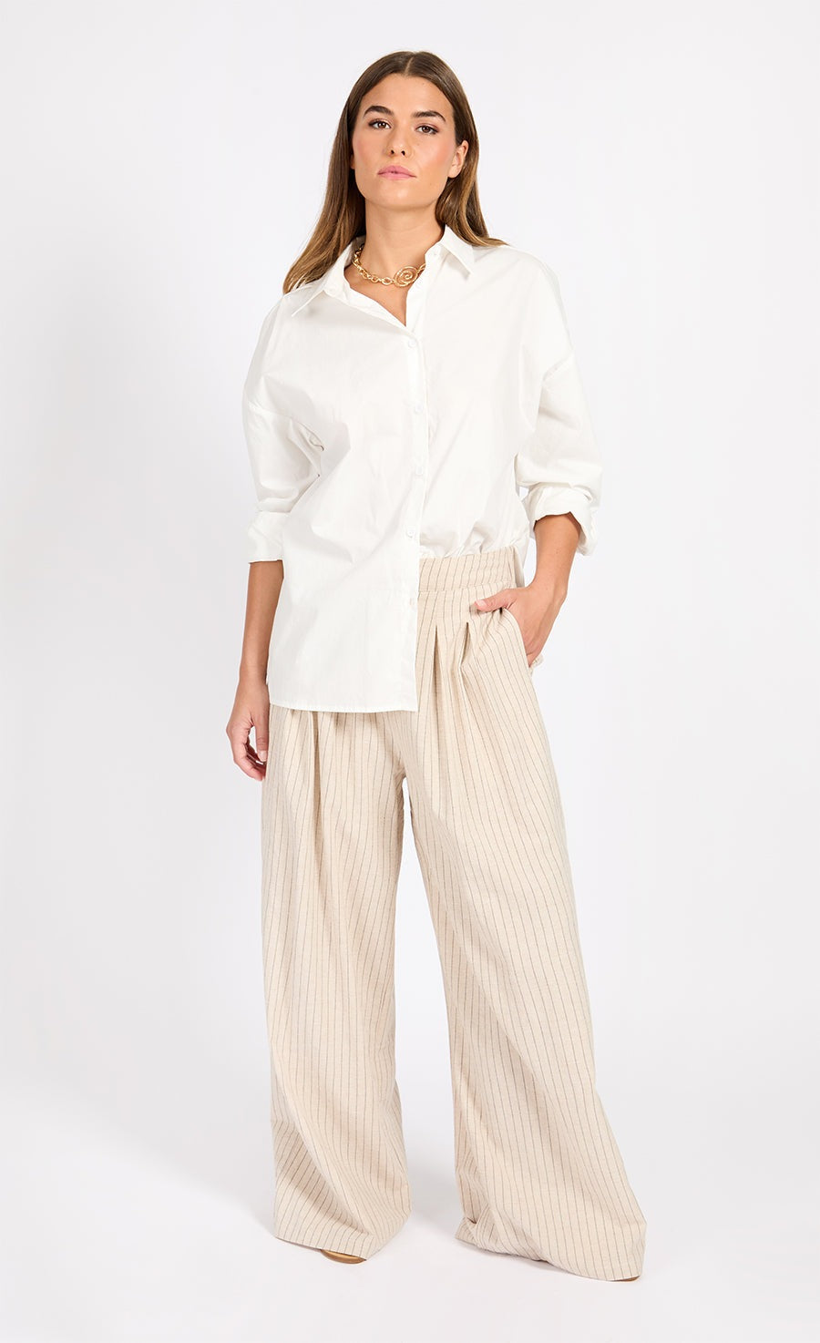 Little Mistress White Cotton Shirt - White 7 Shaws Department Stores