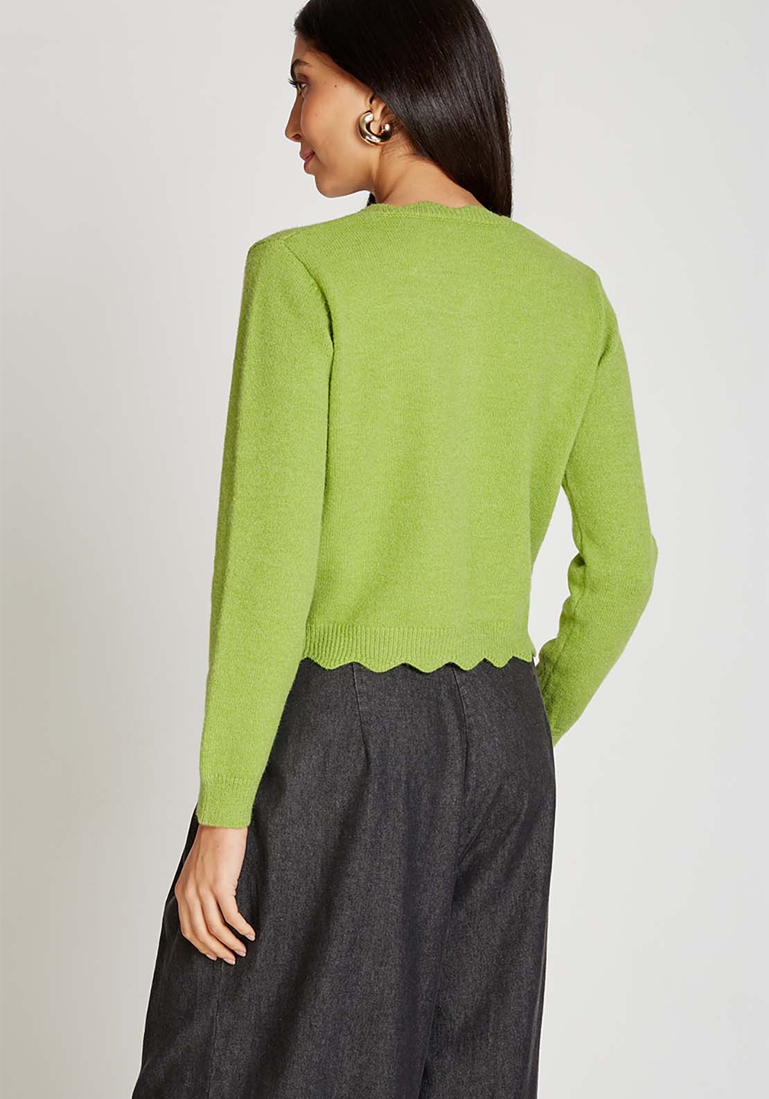 Little Mistress Lime Knitted Cardigan - Lime 4 Shaws Department Stores