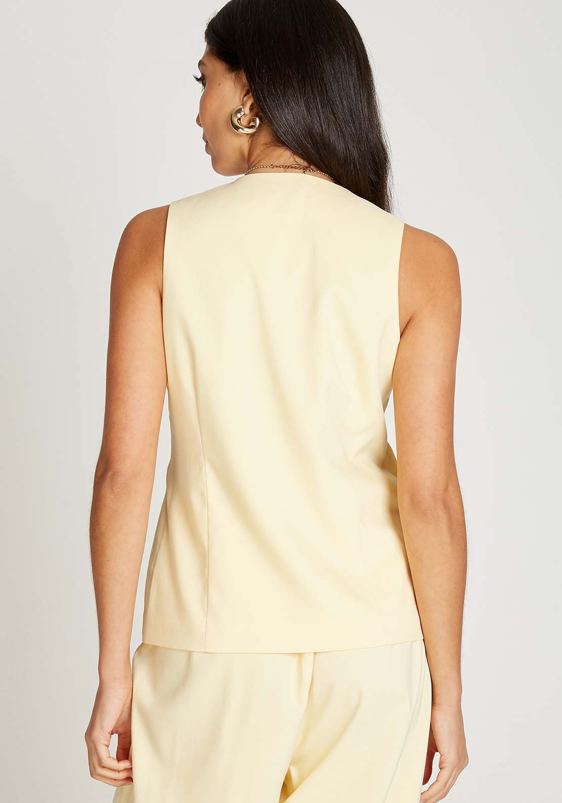 Little Mistress Butter Yellow Waistcoat - Butter Yellow 2 Shaws Department Stores