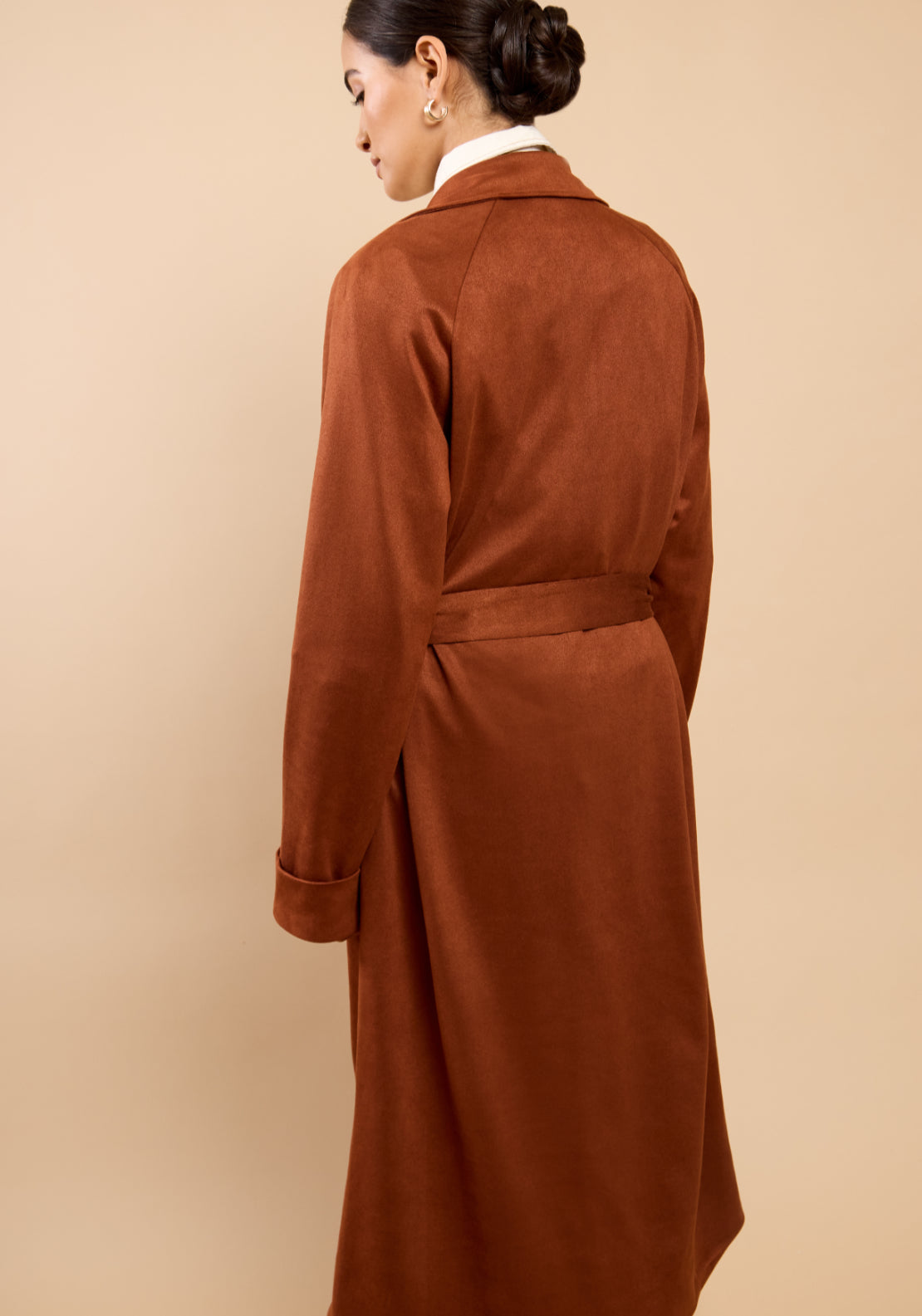 Romilly Suedette Trench Coat - Tan