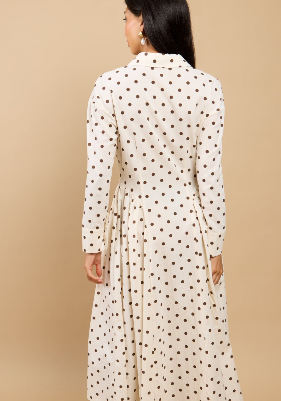 Delara Polka Dot Shirt Dress - White