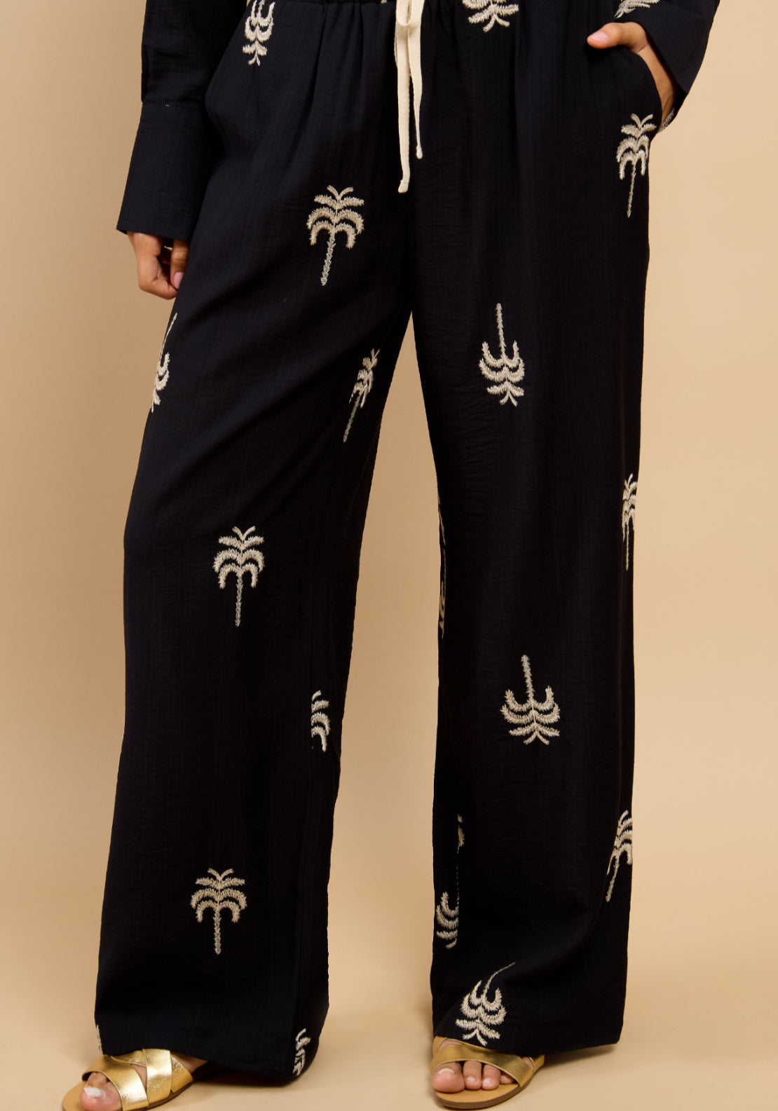 Genevra Embroidered Trousers - Black