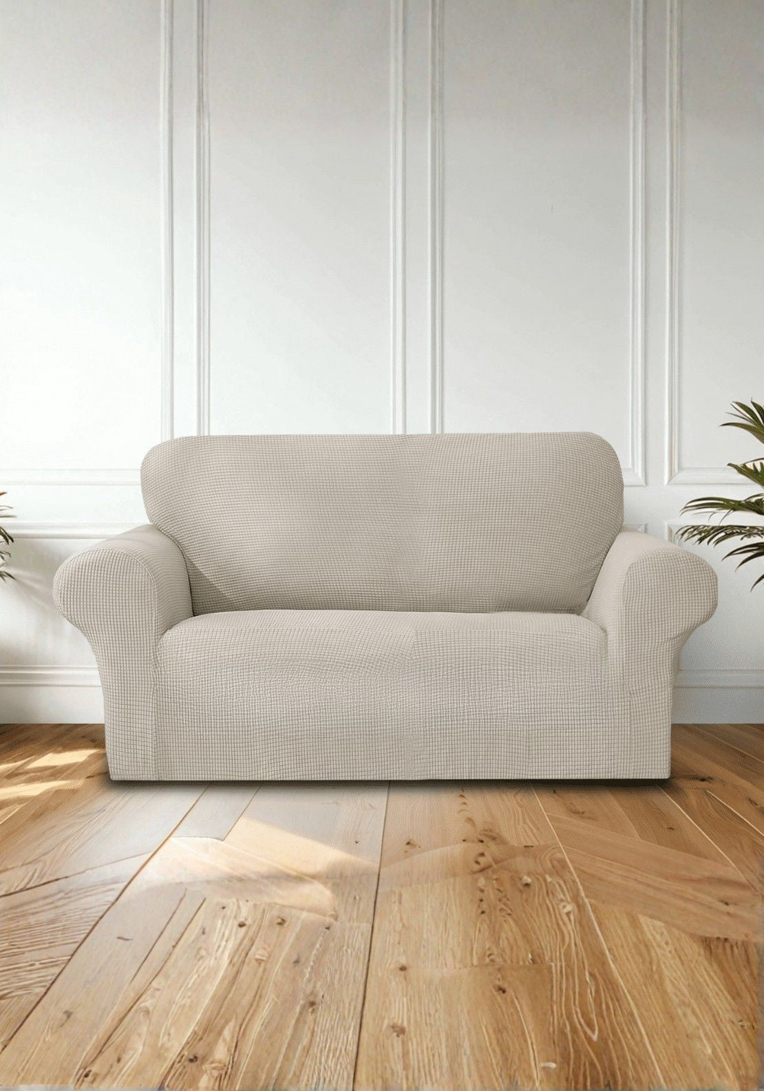 The Home Collection 3 Seater Delby Sofa Cover - Beige 1 Shaws Department Stores