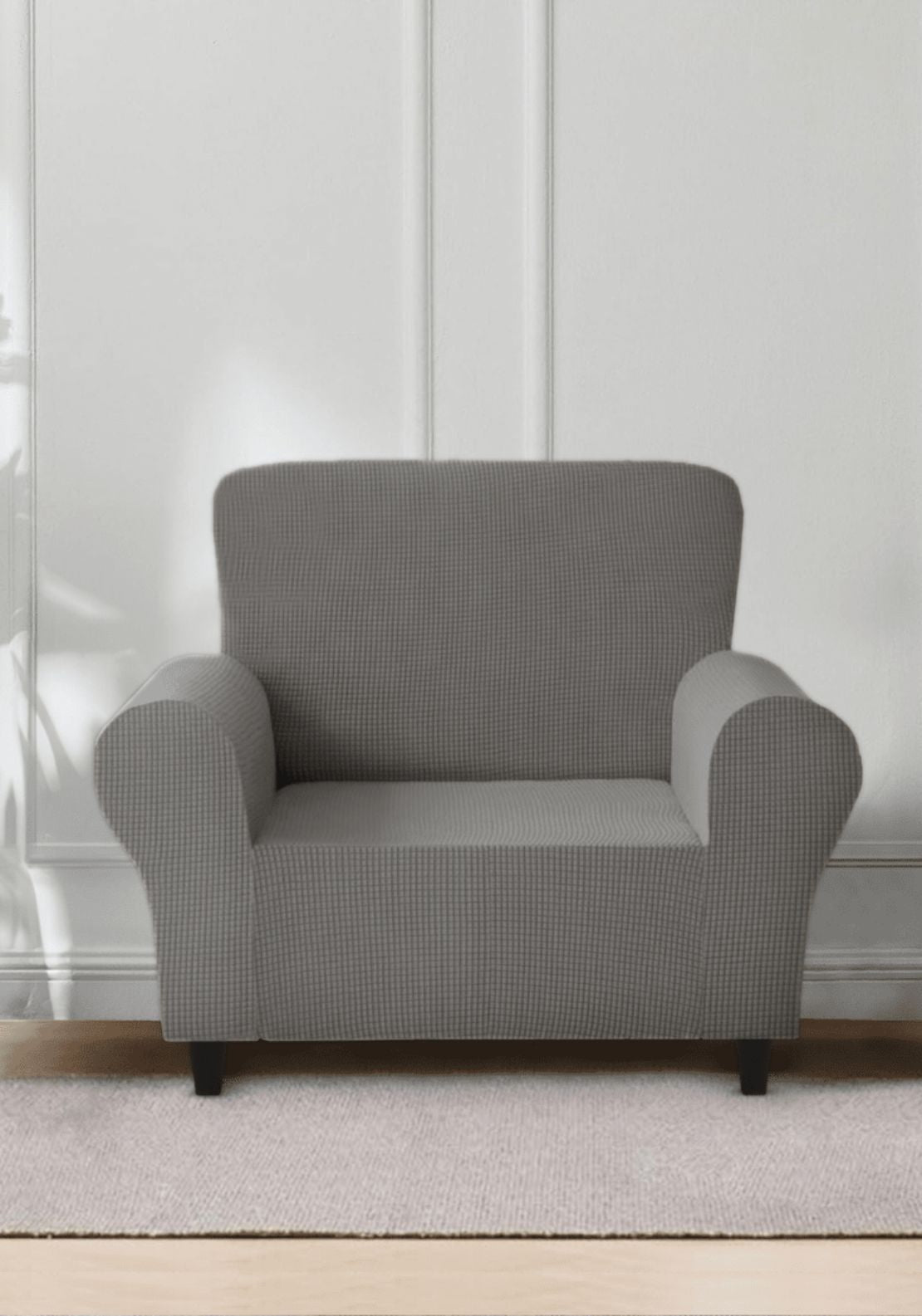 The Home Collection 1 Seater Delby Sofa Cover - Charcoal 1 Shaws Department Stores