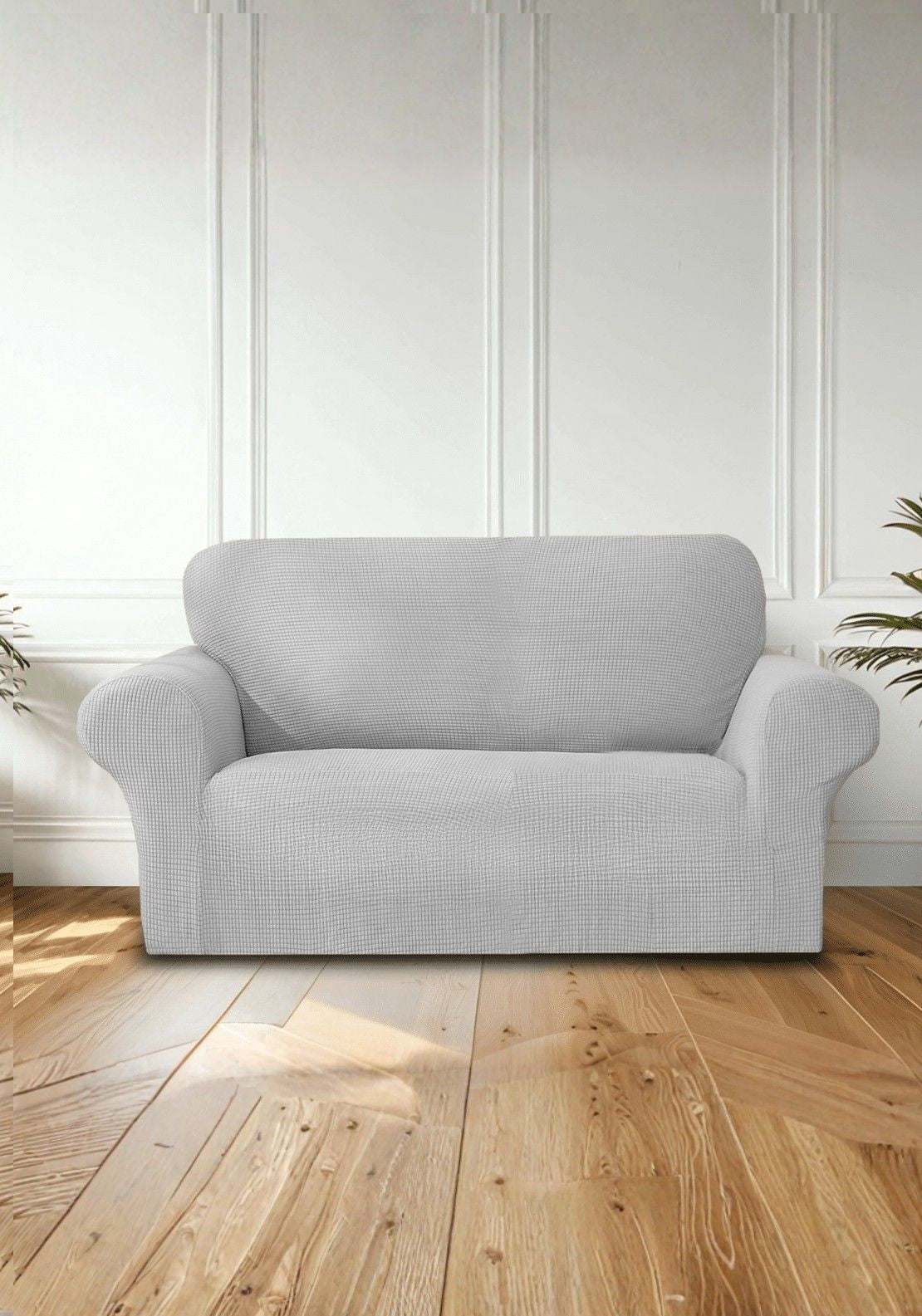 The Home Collection 3 Seater Delby Sofa Cover - Grey 1 Shaws Department Stores