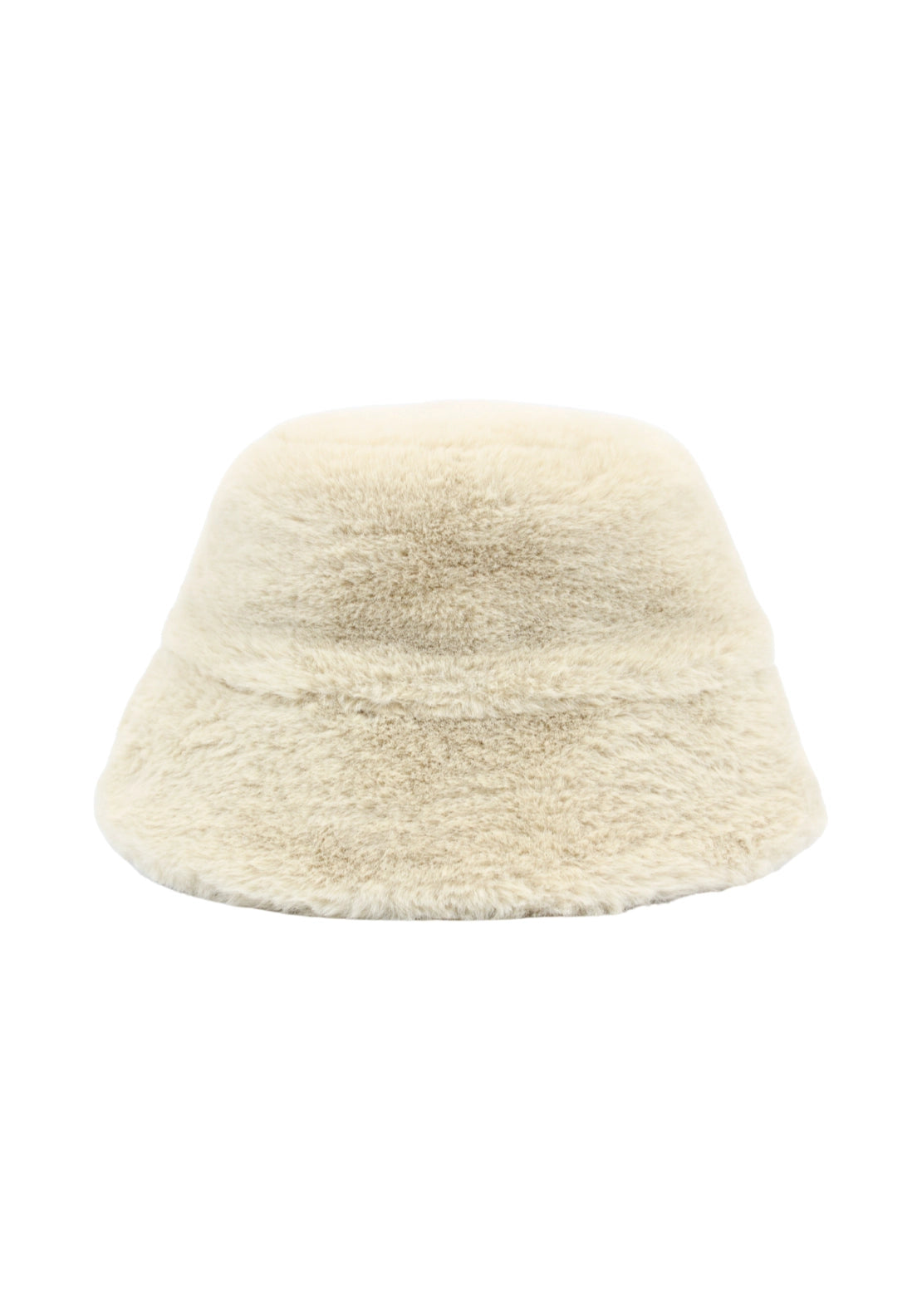 Faux Fur Bucket Hat - Cream
