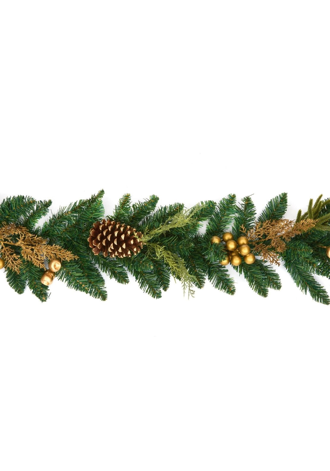 Leaf & Berry Christmas Garland - Gold