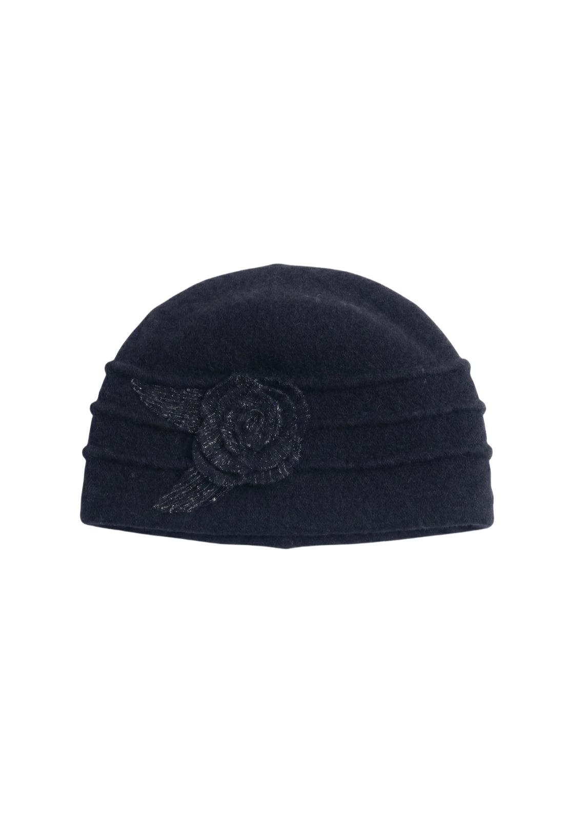 Flower Detail Hat - Black