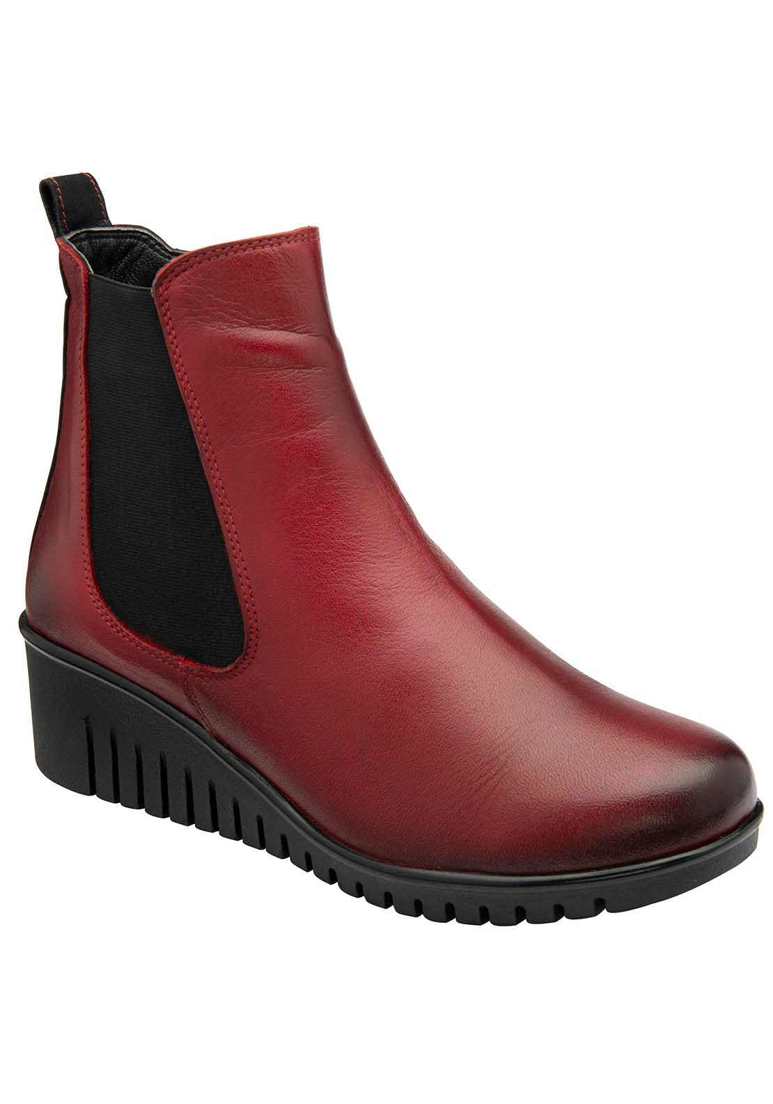 Lotus Dresden Ladies Ankle Boot - Red Leather 3 Shaws Department Stores