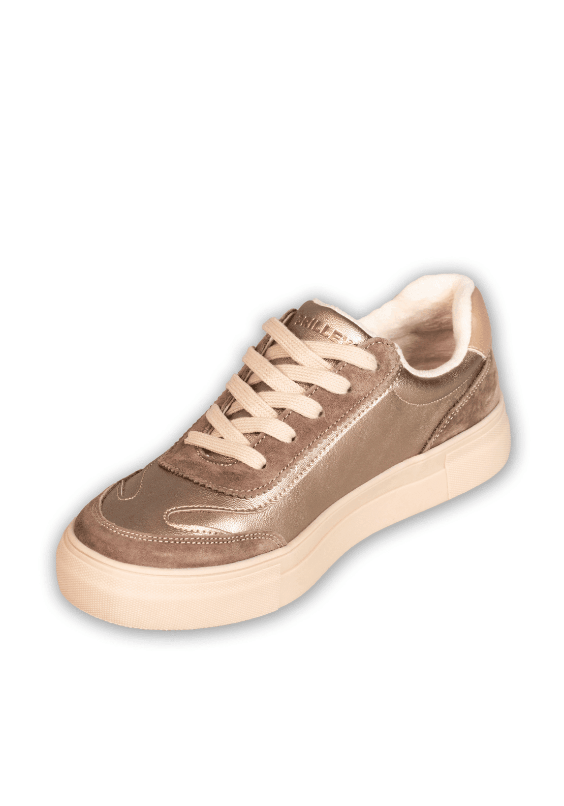 Drilleys Leather Upper V Trainer - Metallic 3 Shaws Department Stores