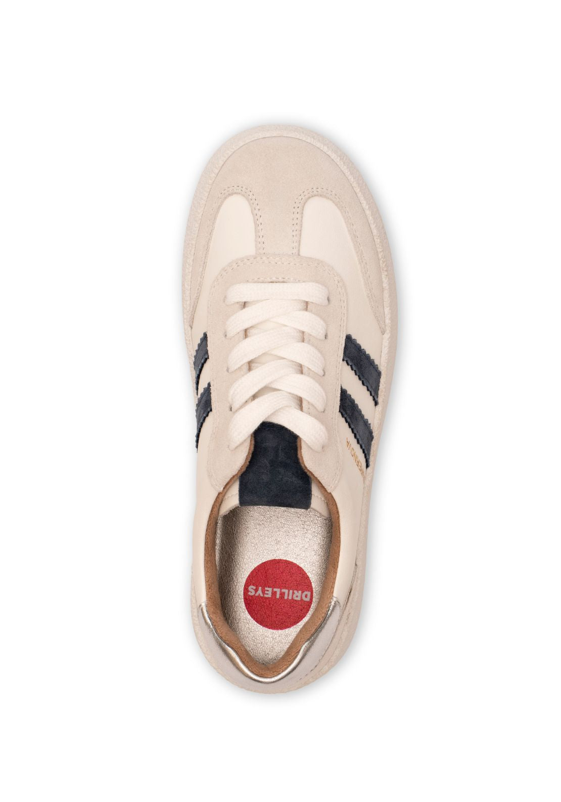 Drilleys Side Strip Thick Sole Gum Trainer - Cadet 3 Shaws Department Stores