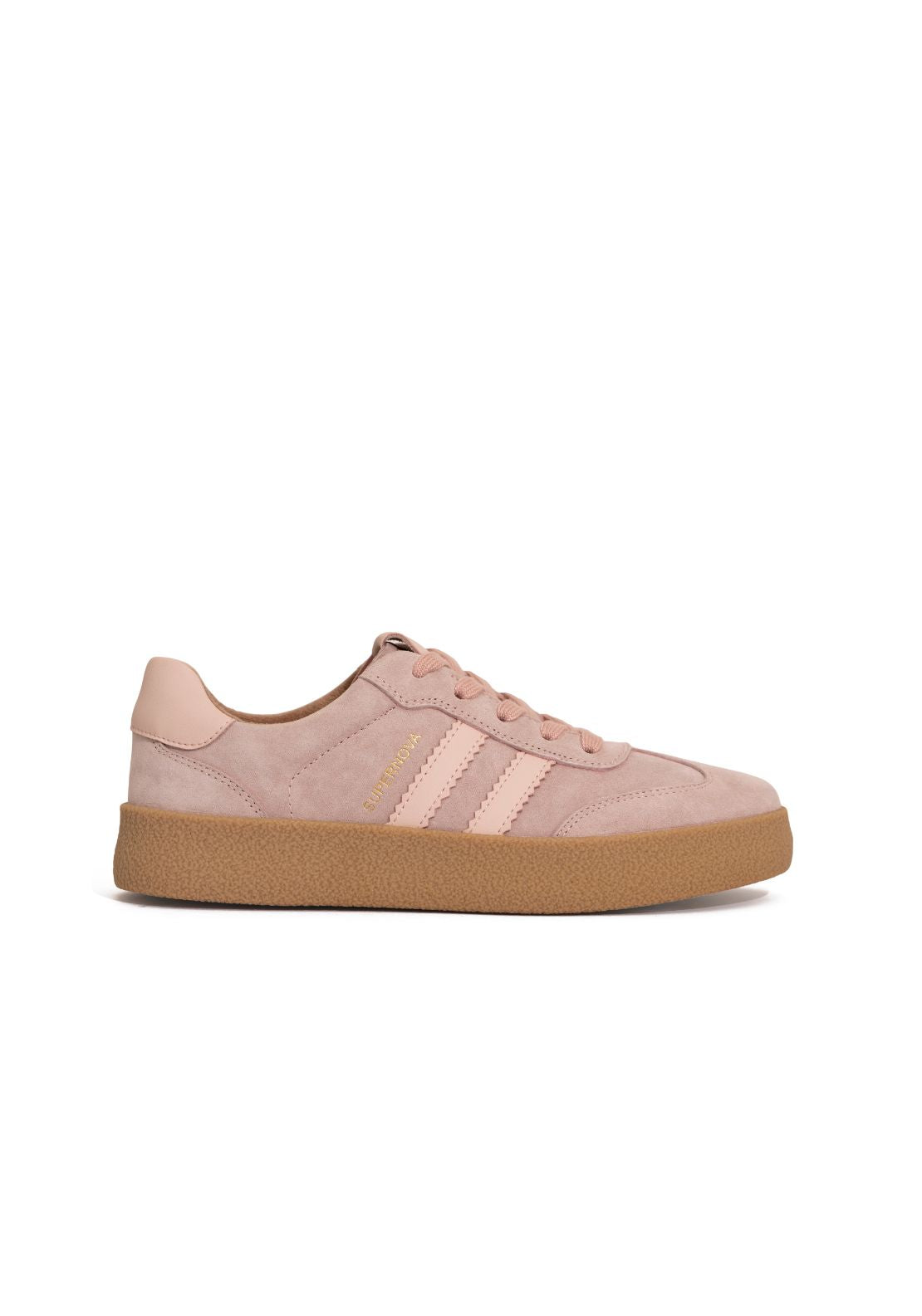Drilleys Side Strip Thick Sole Gum Trainer - Marshmallow 1 Shaws Department Stores