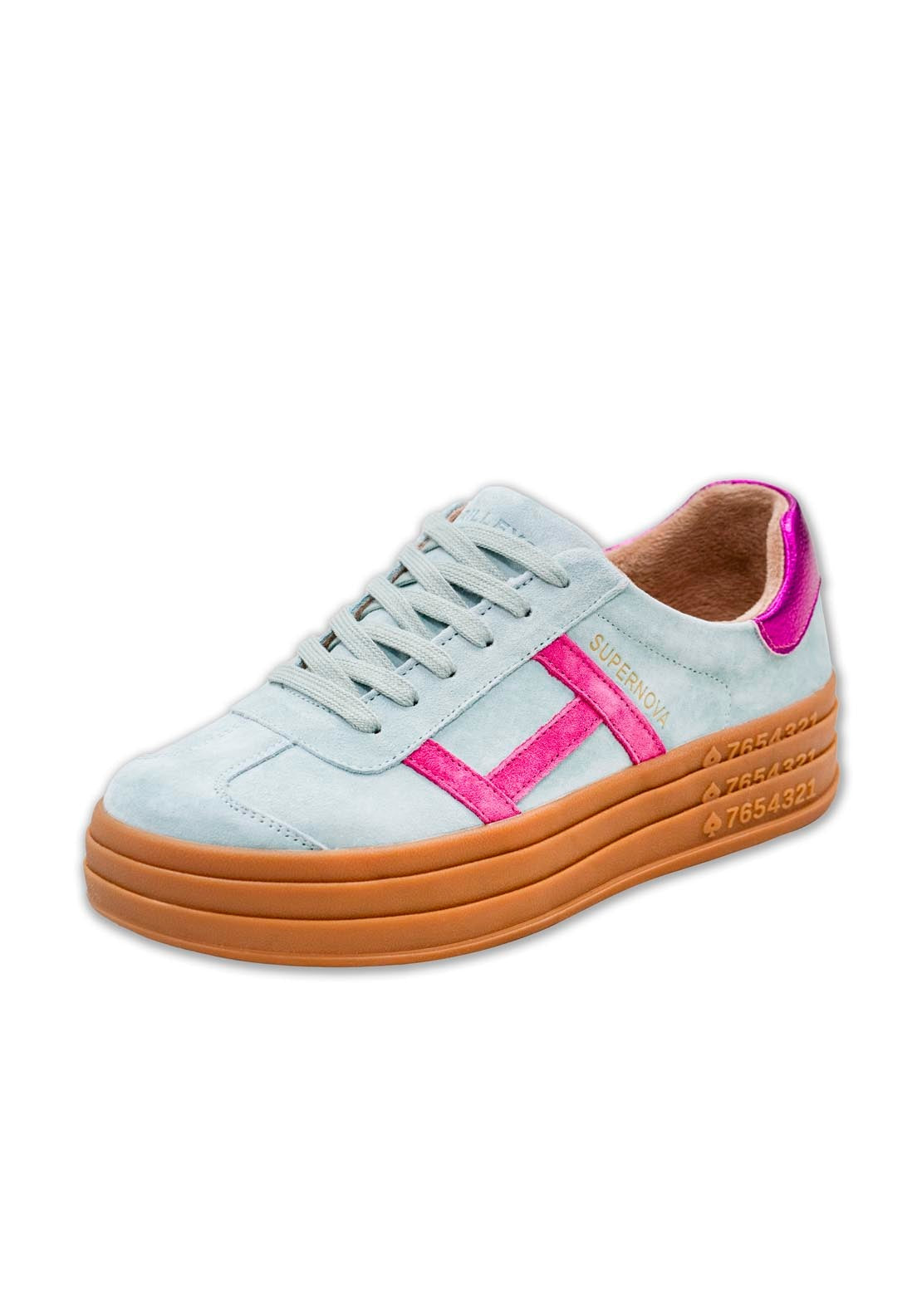 Drilleys Triple Sole Gum H Trianer - Sea Green Techno 3 Shaws Department Stores