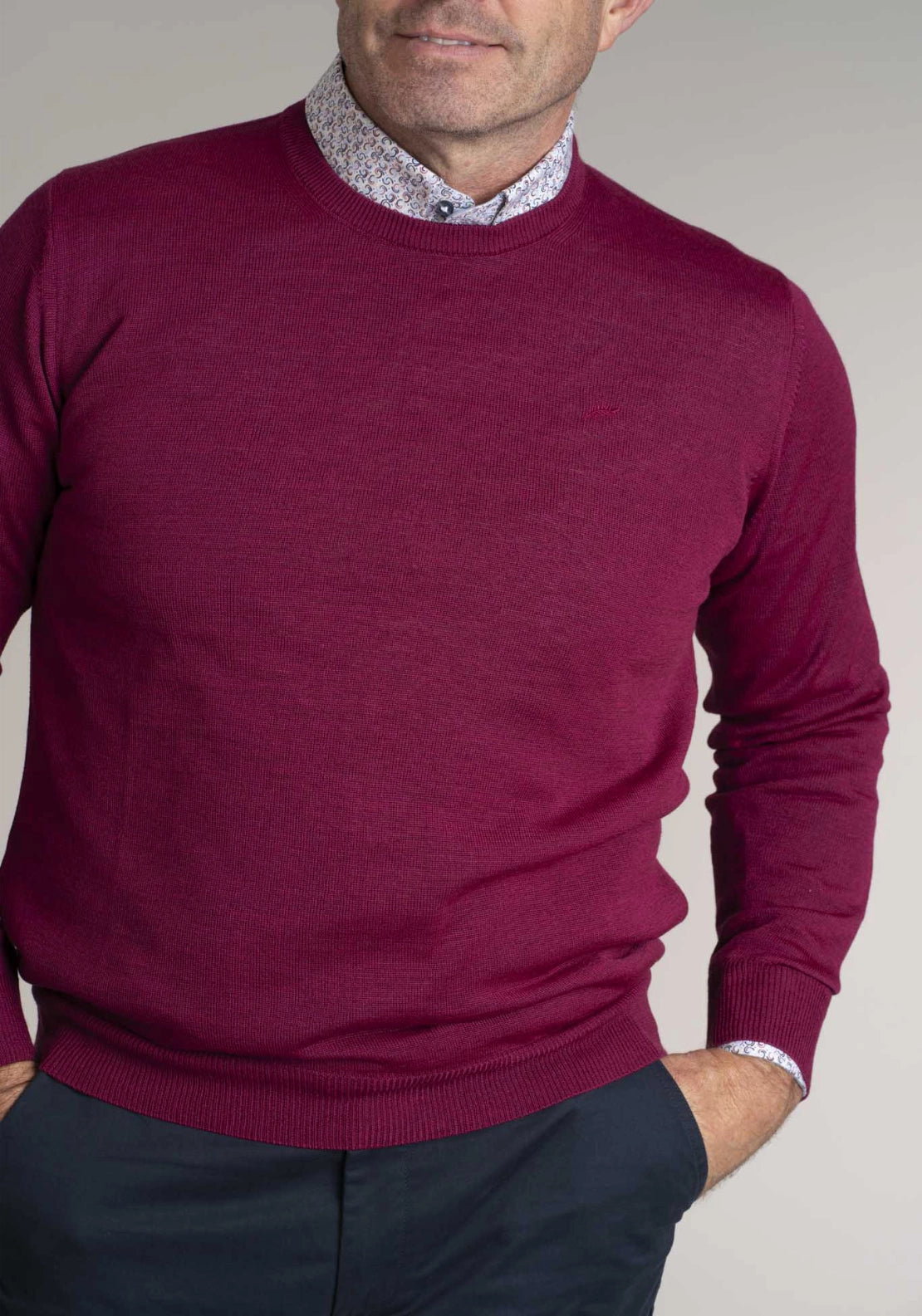 50/50 Merino Plain Knit Crew - Riatto