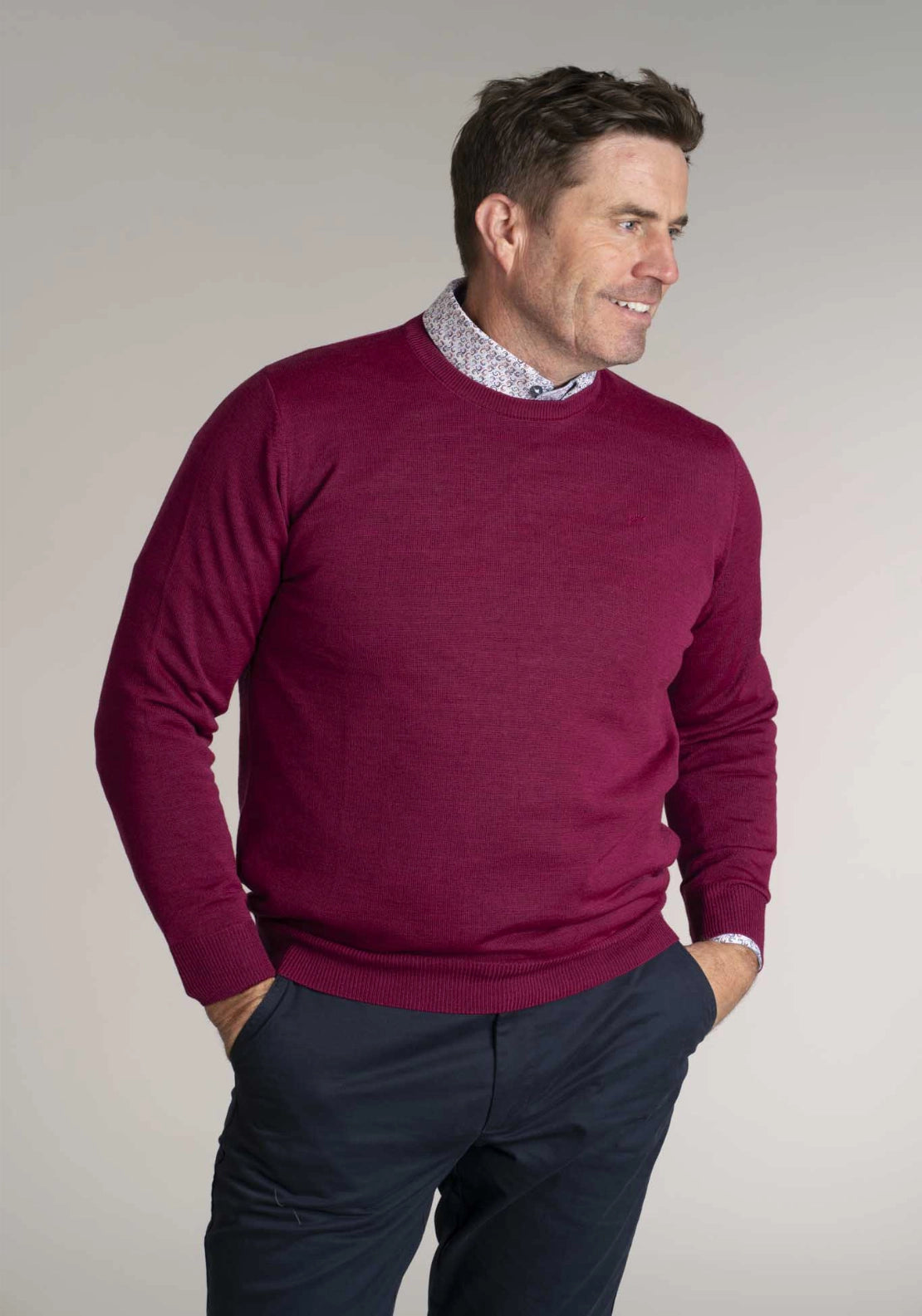 50/50 Merino Plain Knit Crew - Riatto