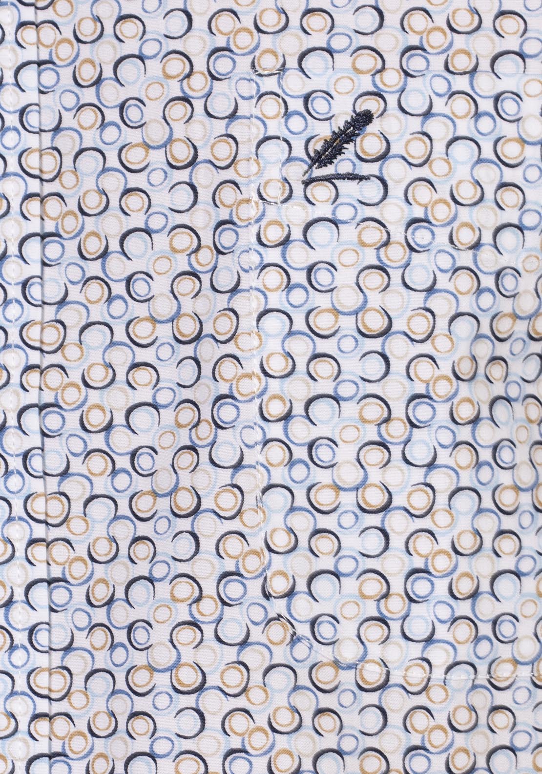 Yeats Casual Patterned Short Sleeve Shirt - Blue / Beige 5 Shaws Department Stores
