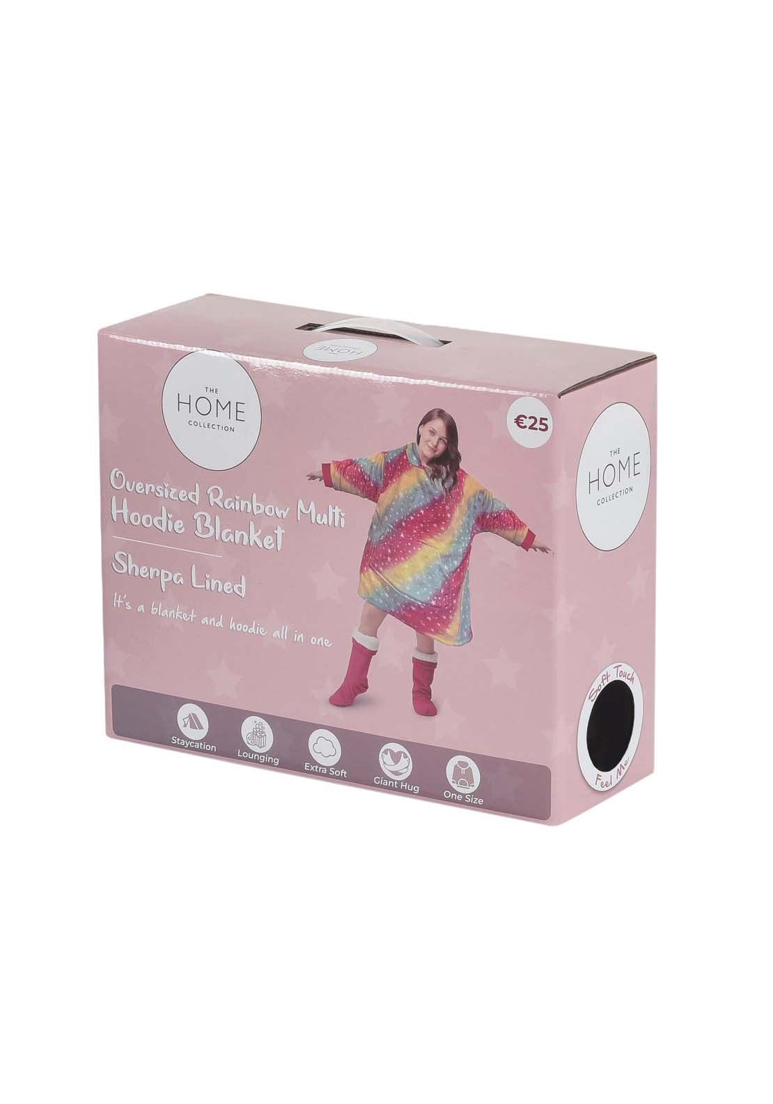 The Home Collection Rainbow Printed Flannel Hoodie Blanket 2 Shaws Department Stores