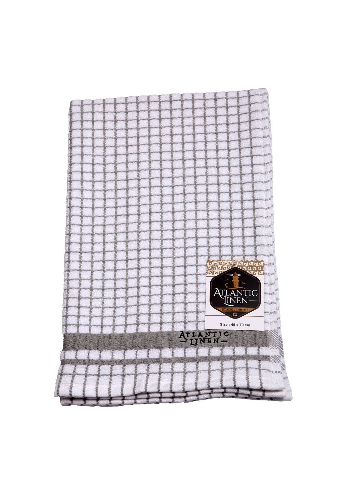 Atlantic Linen Superdry Tea Towel - Grey 1 Shaws Department Stores