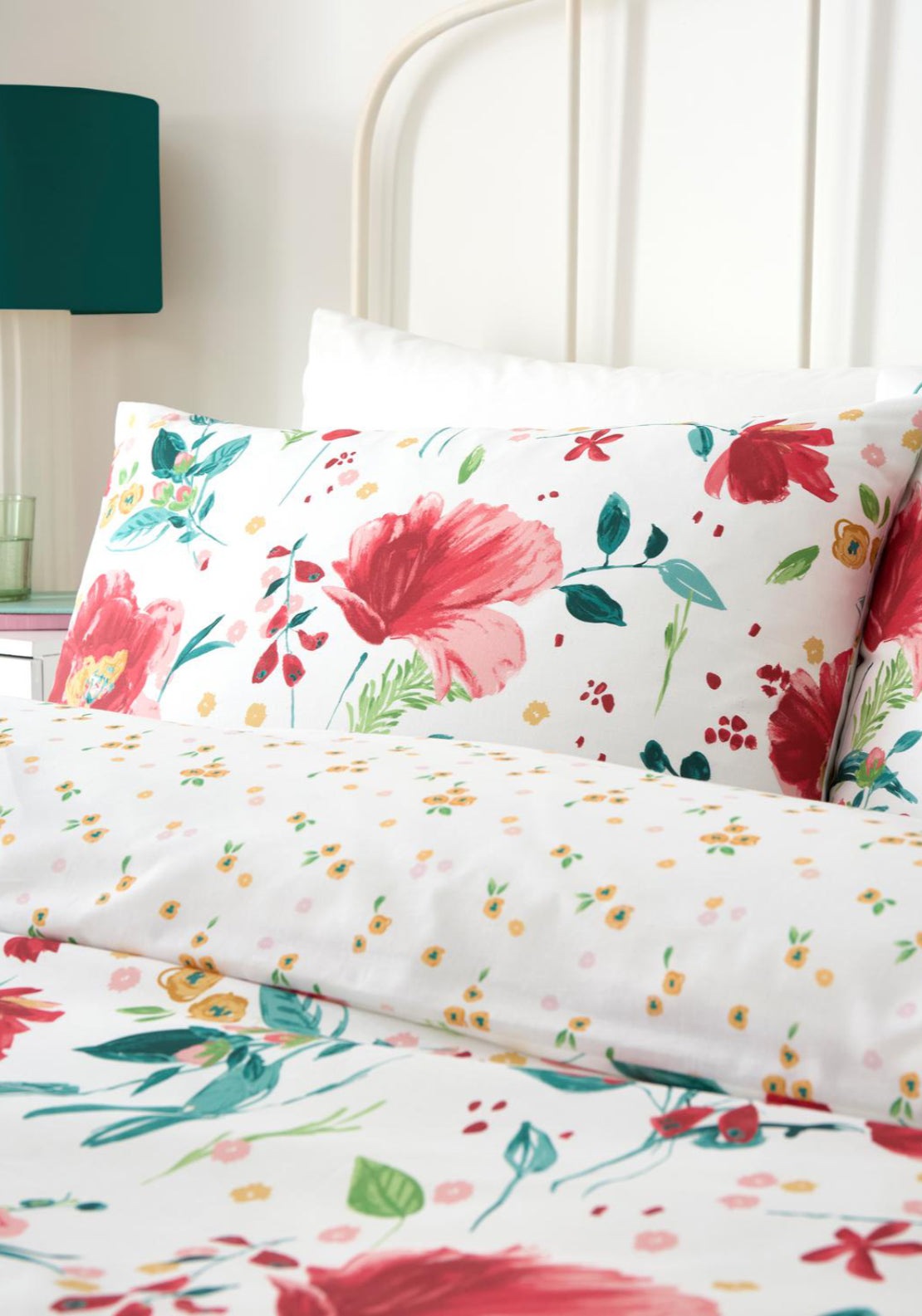 The Home Collection Poppy Print Duvet Cover Set - Red 1 Shaws Department Stores