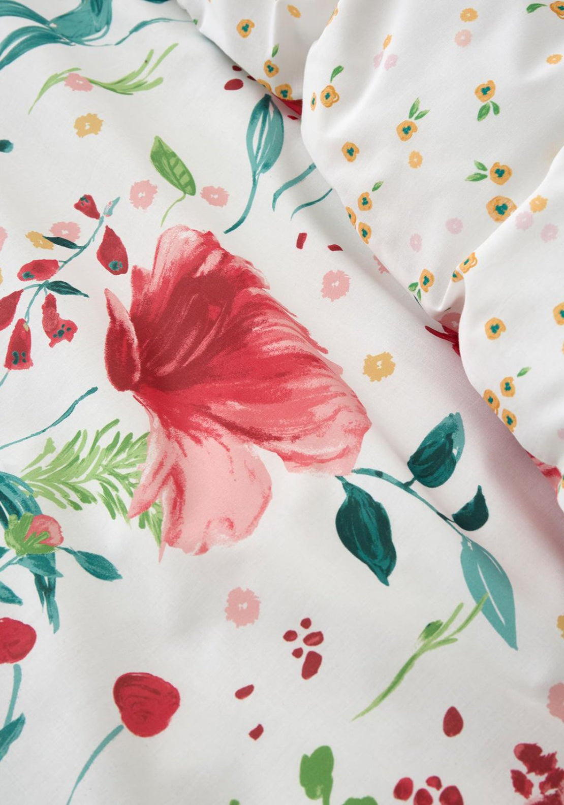 The Home Collection Poppy Print Duvet Cover Set - Red 5 Shaws Department Stores