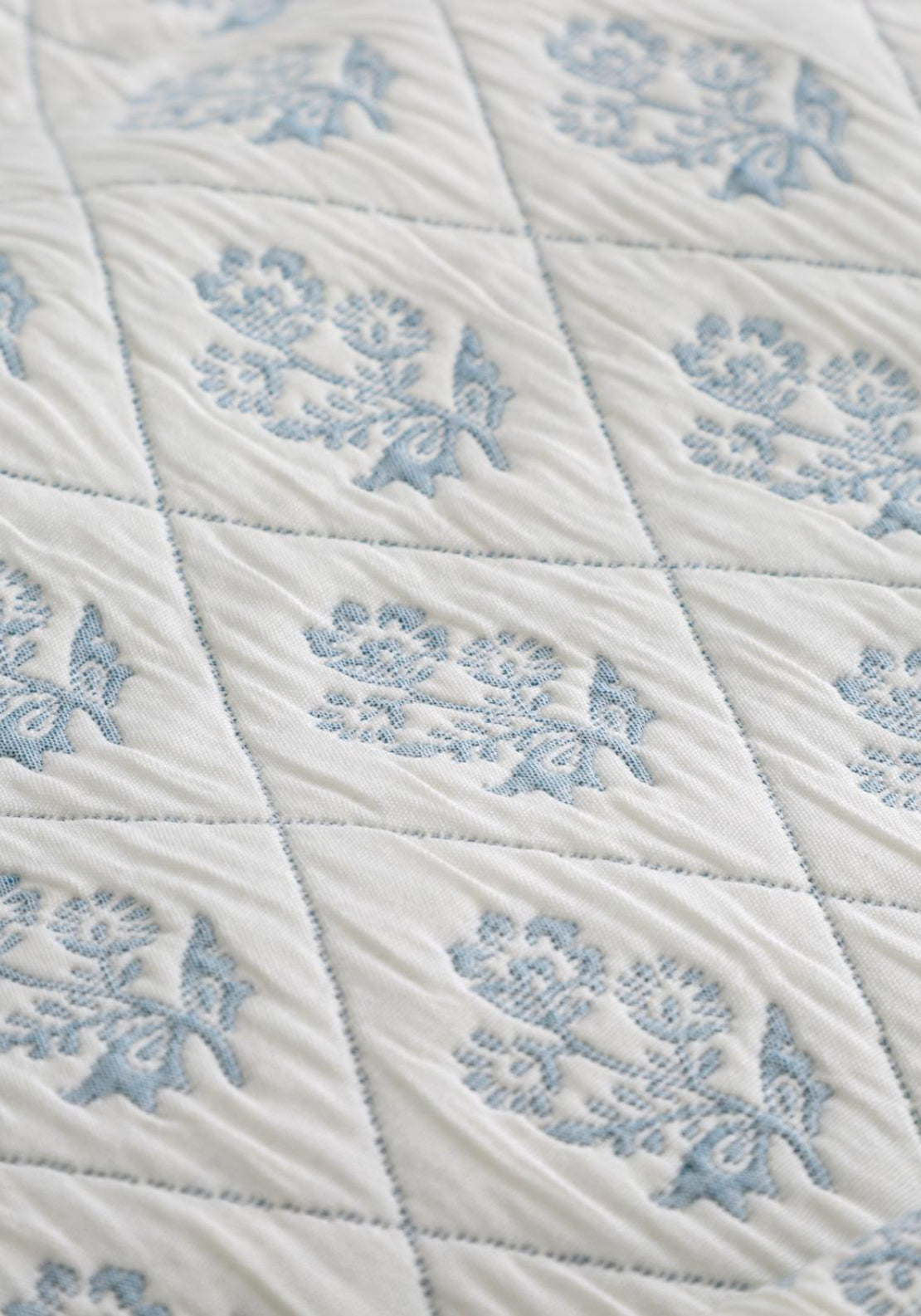 Block Floral Duvet Cover Set - Blue