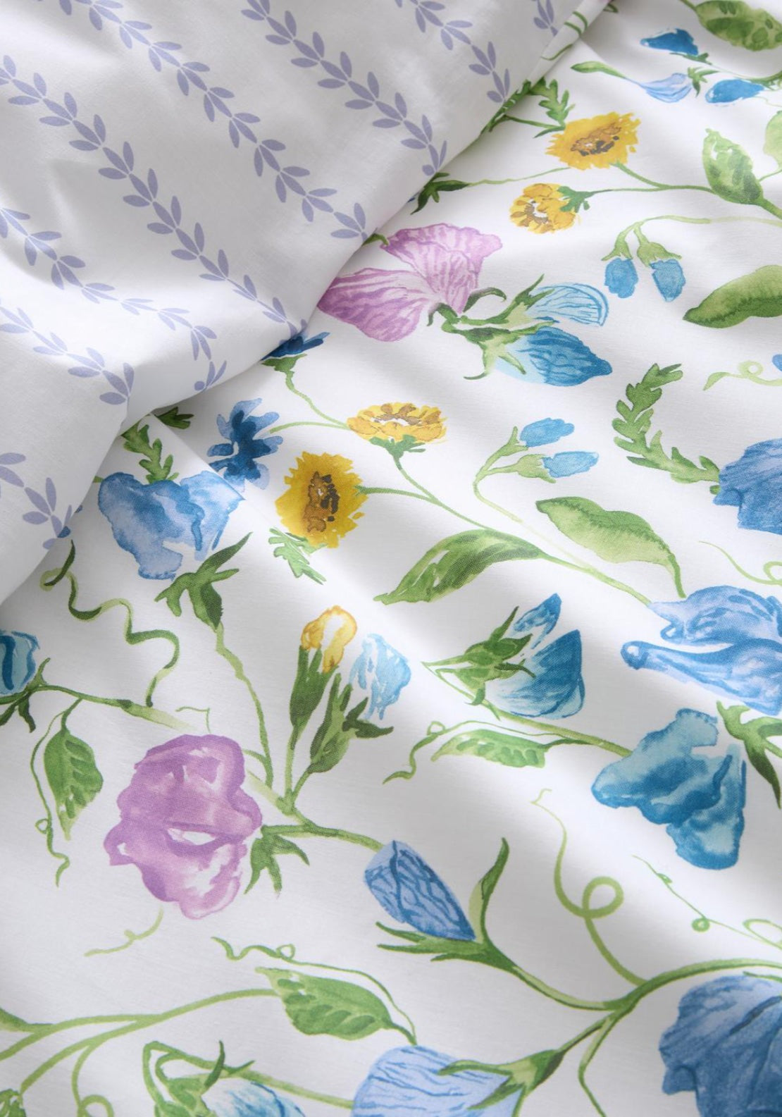 The Home Luxury Collection 100% Cotton Botanics Duvet Cover Set - Purple 5 Shaws Department Stores