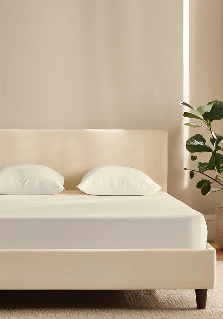 The Home Collection 300 Thread Count Polycotton Deep Fitted Sheet - Cream 1 Shaws Department Stores