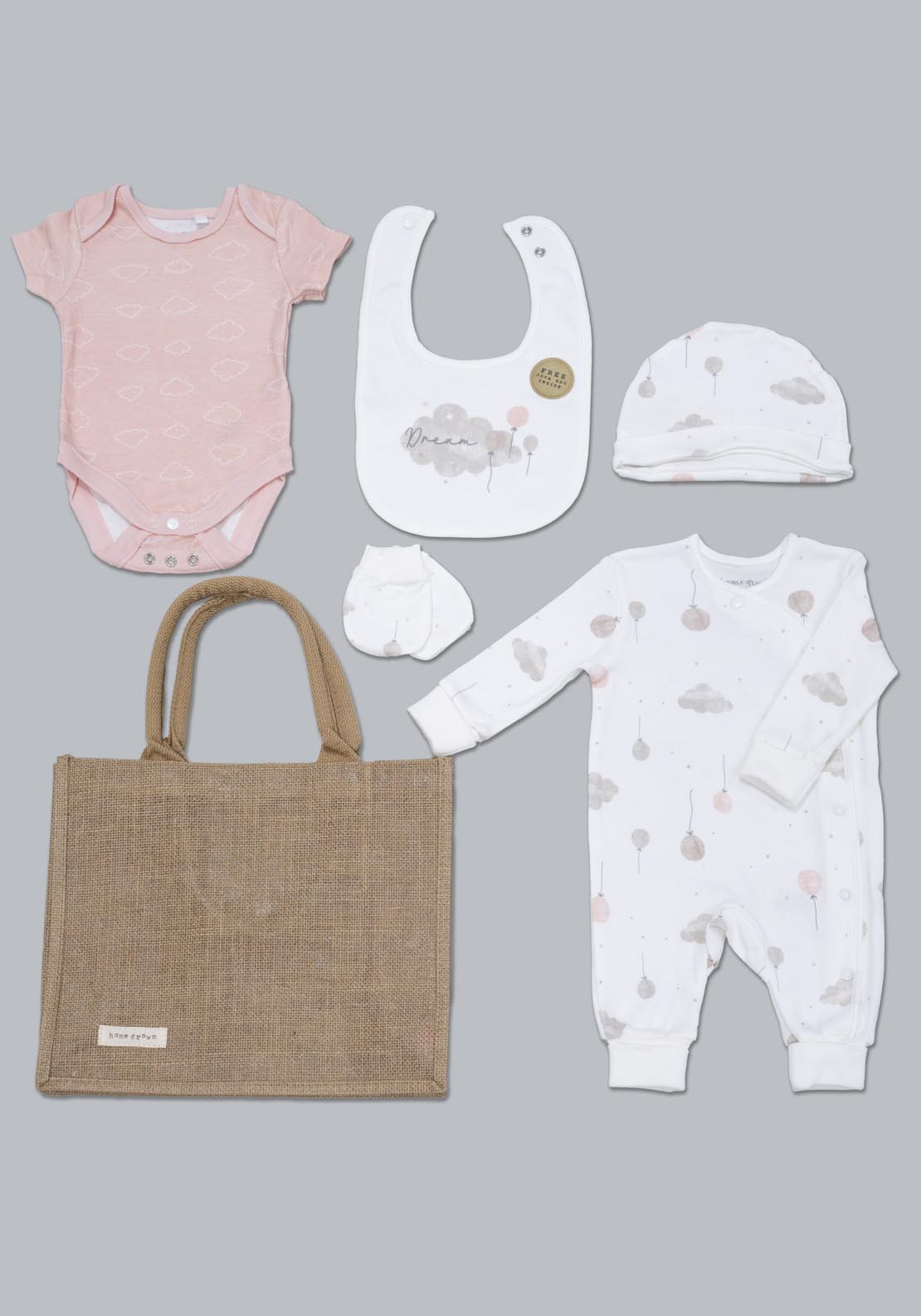 Jainco Homegrown 5 Piece 100% Cotton Dream Layette Set - Pink 1 Shaws Department Stores