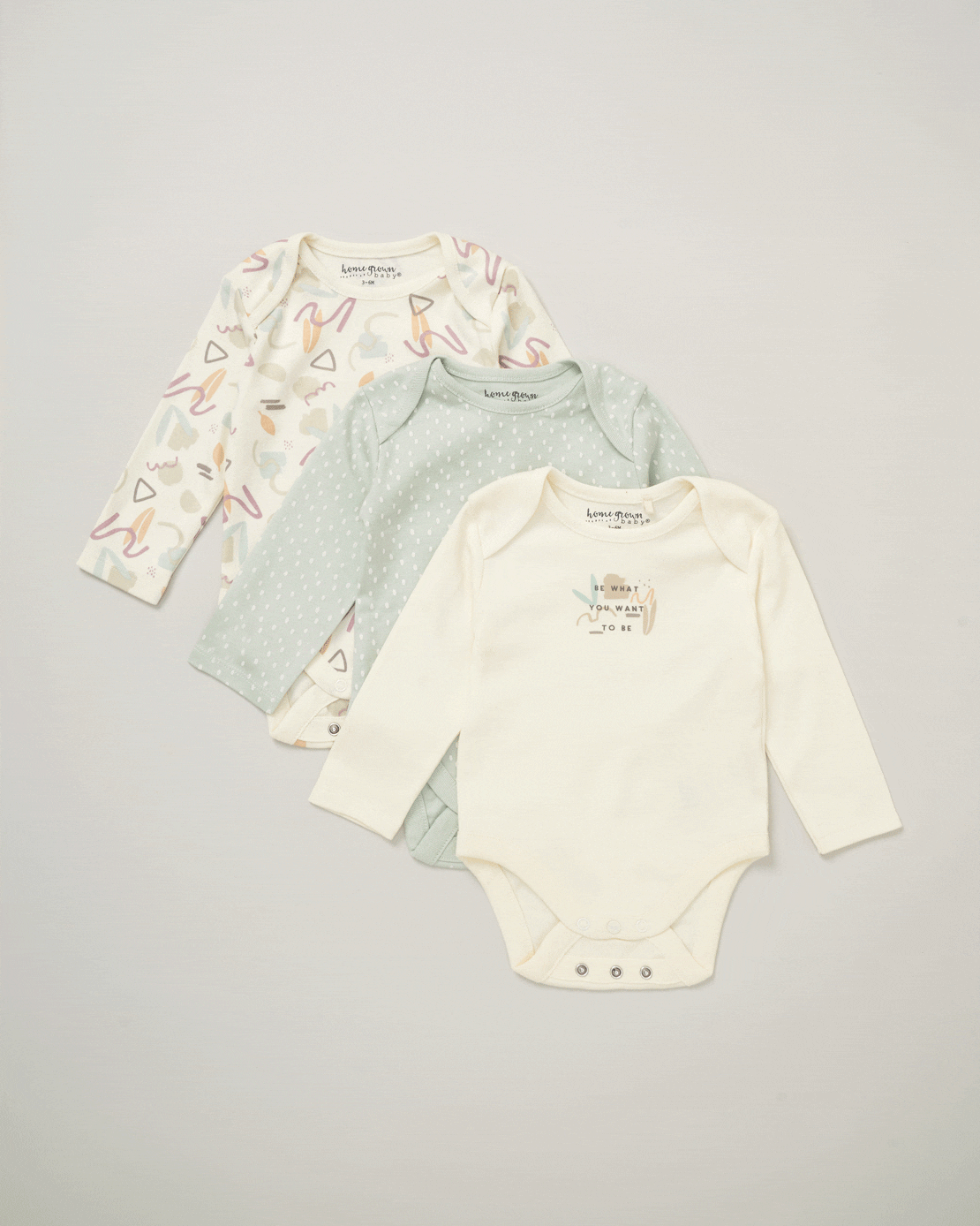Jainco Long Sleeve Baby Vests Pack Of 3 - Green 1 Shaws Department Stores