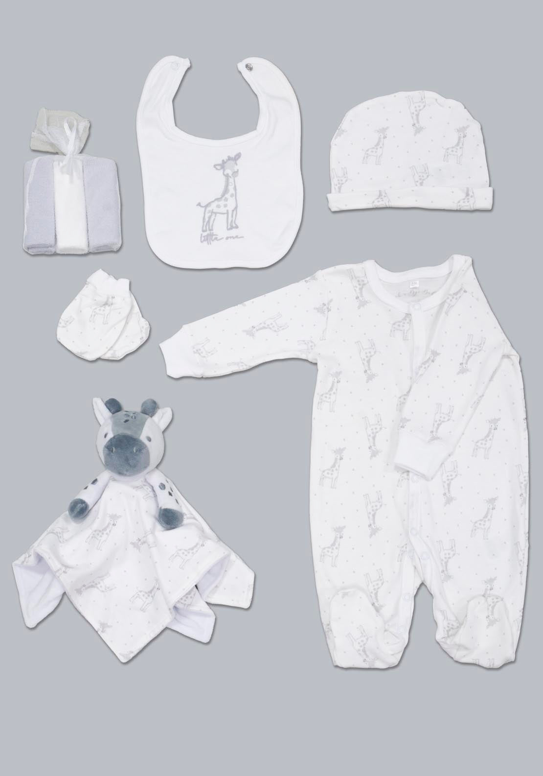 Jainco Rock-A-Bye Baby Boutique 100% Cotton Giraffe 8 Piece Layette Set - White 1 Shaws Department Stores