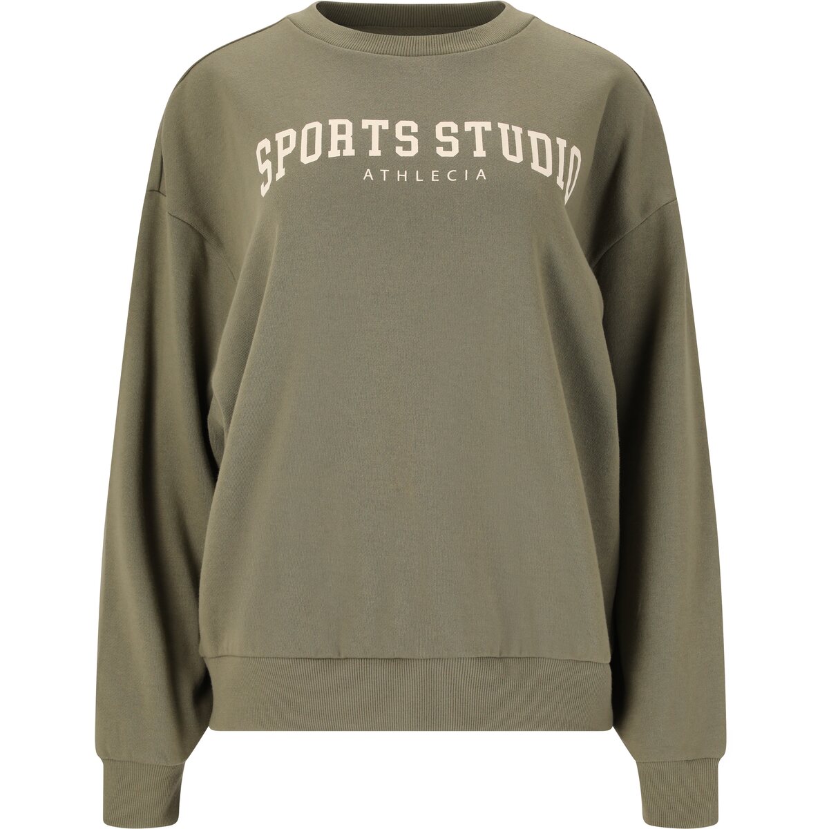 Athlecia Giannis Sweatshirt With Crew Neck - Smokey Olive 2 Shaws Department Stores