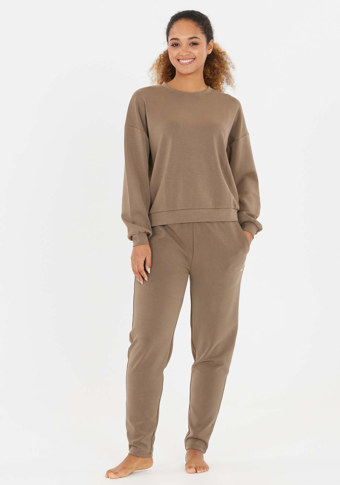 Athlecia Jillnana Sweatshirt With Crew Neck - Walnut 5 Shaws Department Stores