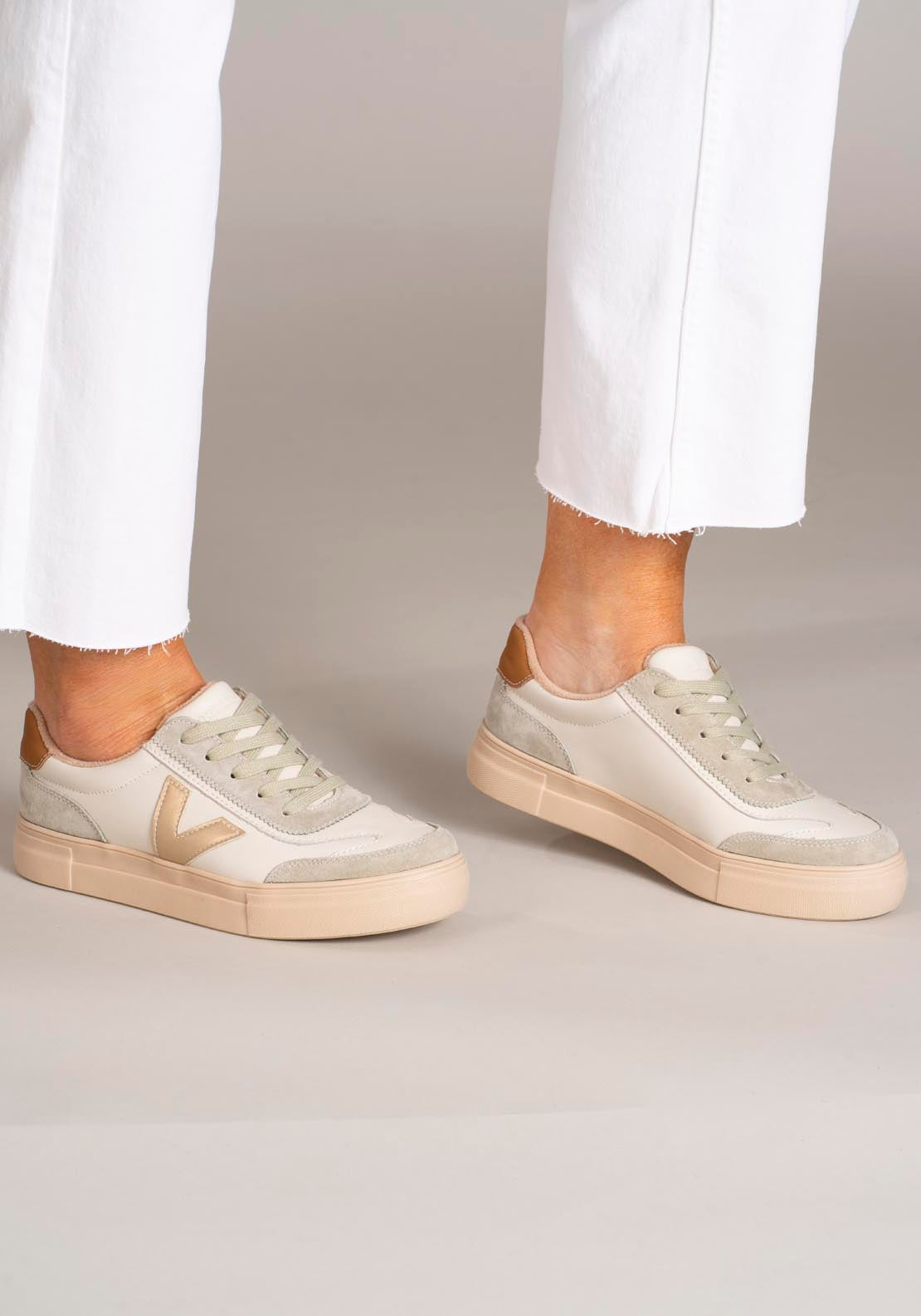 Drilleys Leather Upper V Trainer - La Fonda Mirage 4 Shaws Department Stores