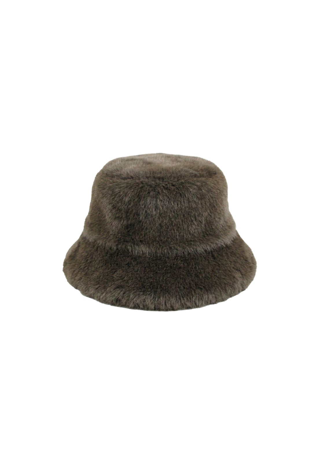 Faux Fur Bucket Hat - Brown