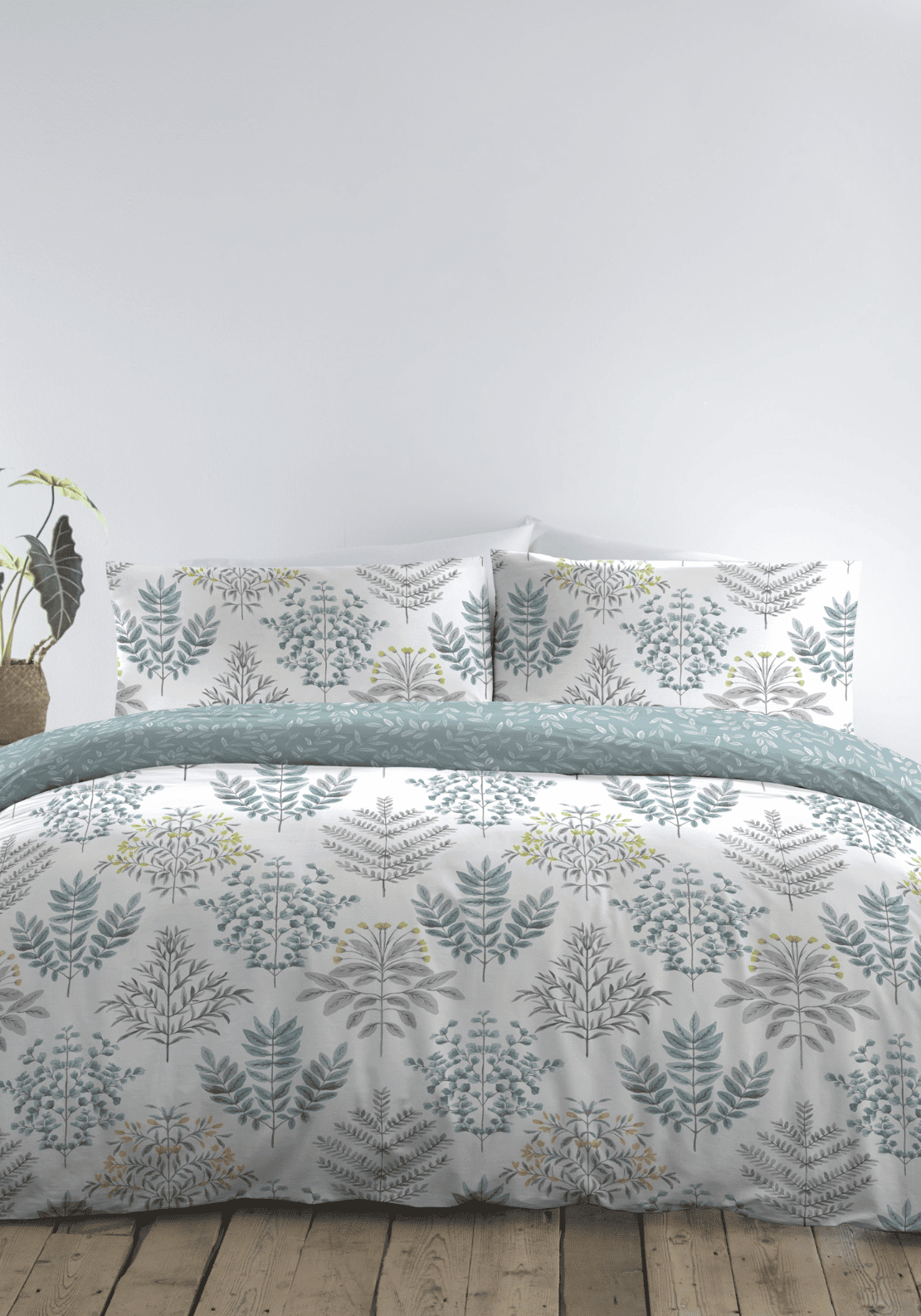The Home Collection Ellie Duvet Cover Set - Duck Egg 1 Shaws Department Stores