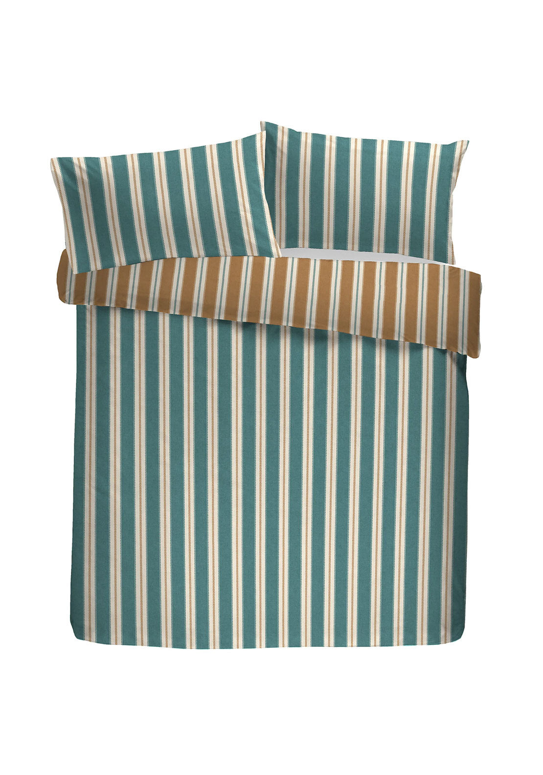 Heather & Ferne Lois Stripe Duvet Cover Set - Blue 5 Shaws Department Stores
