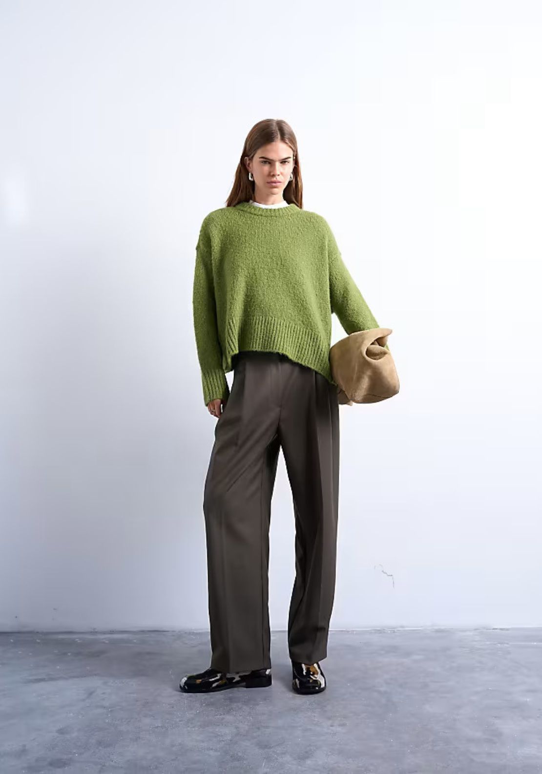 Topshop Lottie Sluchy Wide Leg - Bright Green 5 Shaws Department Stores